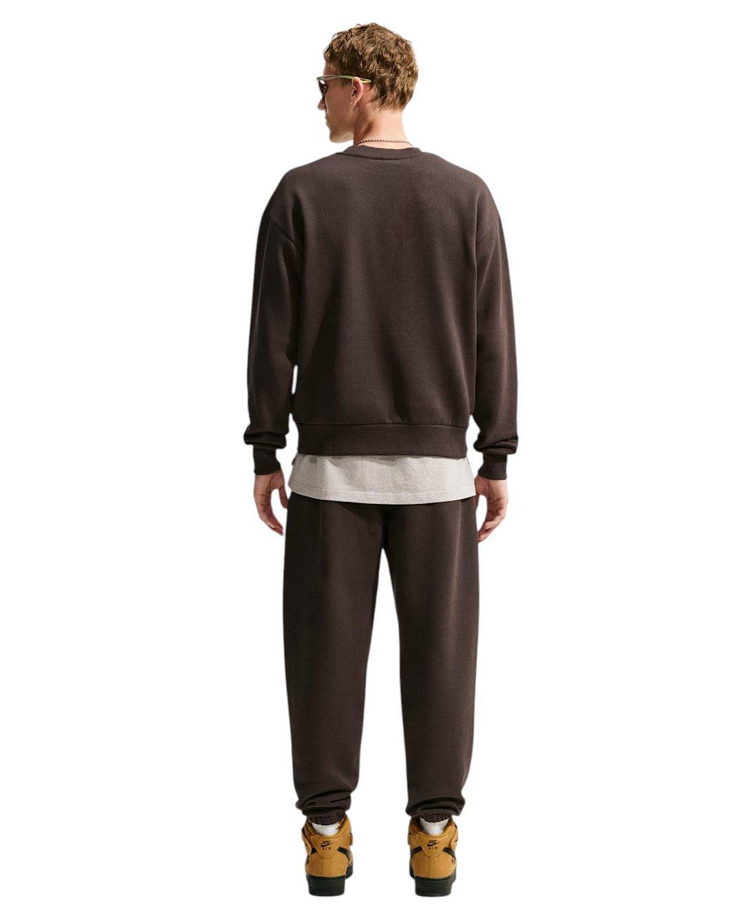 Nike Men's Solo Fleece Crew-Neck Sweatshirt - Brown - BROWN