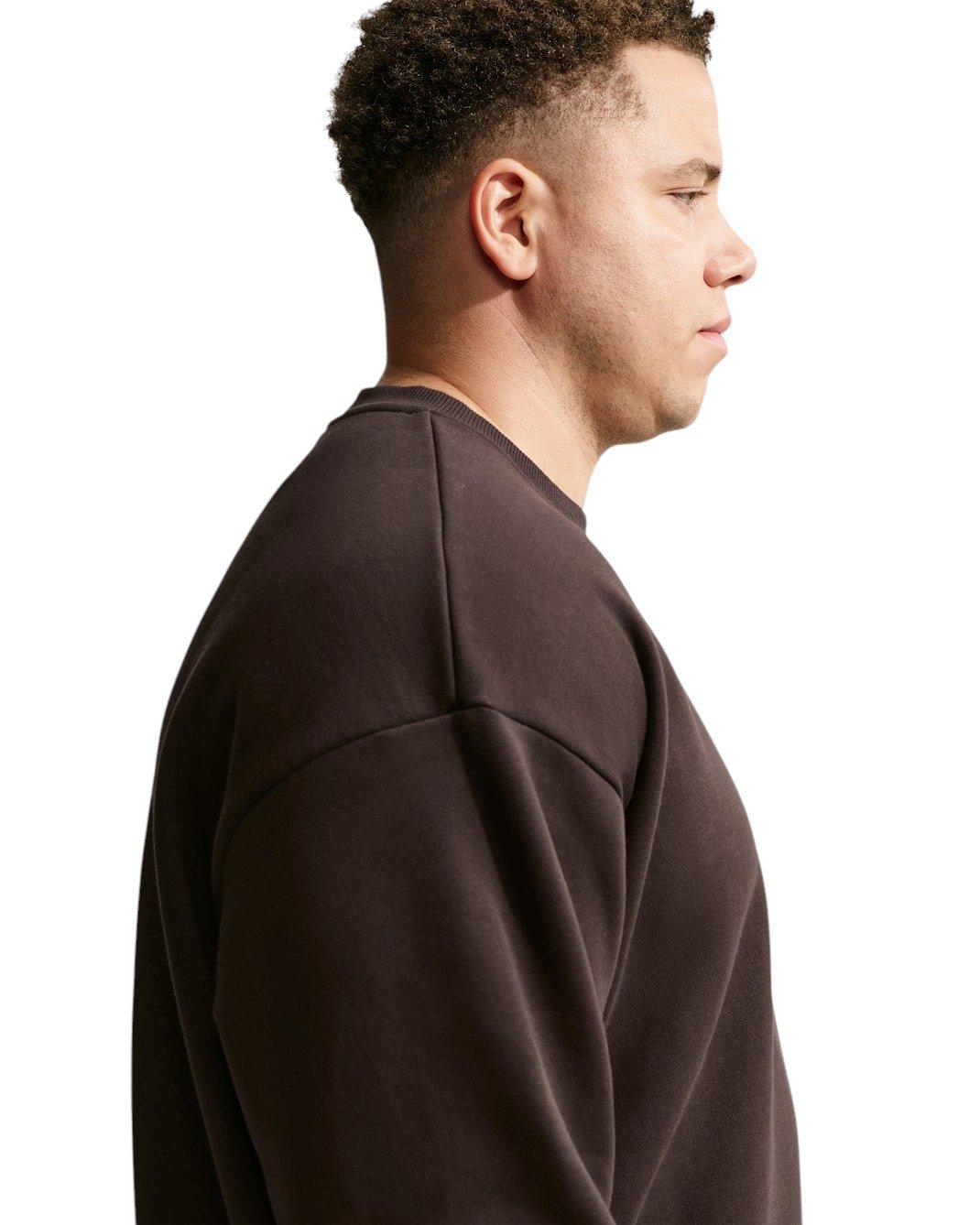 Nike Men's Solo Fleece Crew-Neck Sweatshirt - Brown - BROWN
