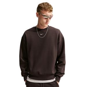 Nike Men's Solo Fleece Crew-Neck Sweatshirt - Brown - BROWN