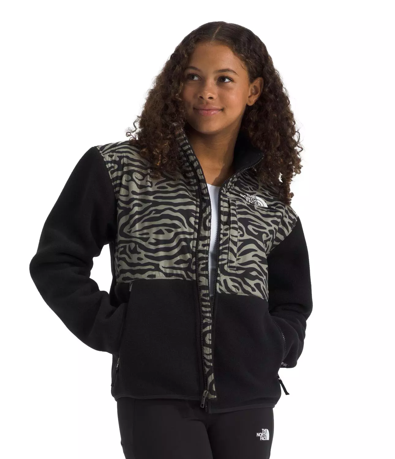 The North Face Big Kids' Denali Jacket -Black/Grey - BLACK/GREY