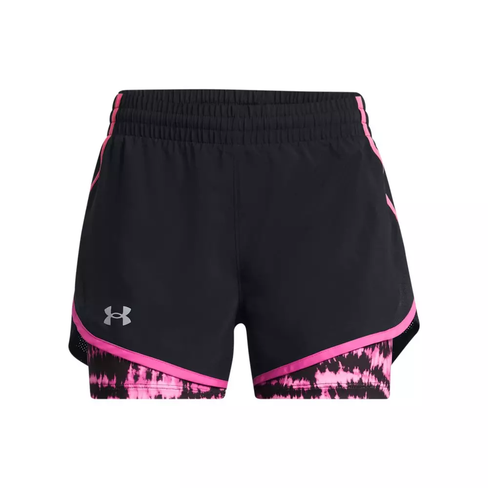 Under Armour Big Girls' Fly-By 2-in-1 Shorts -Black/Pink - BLACK/PINK
