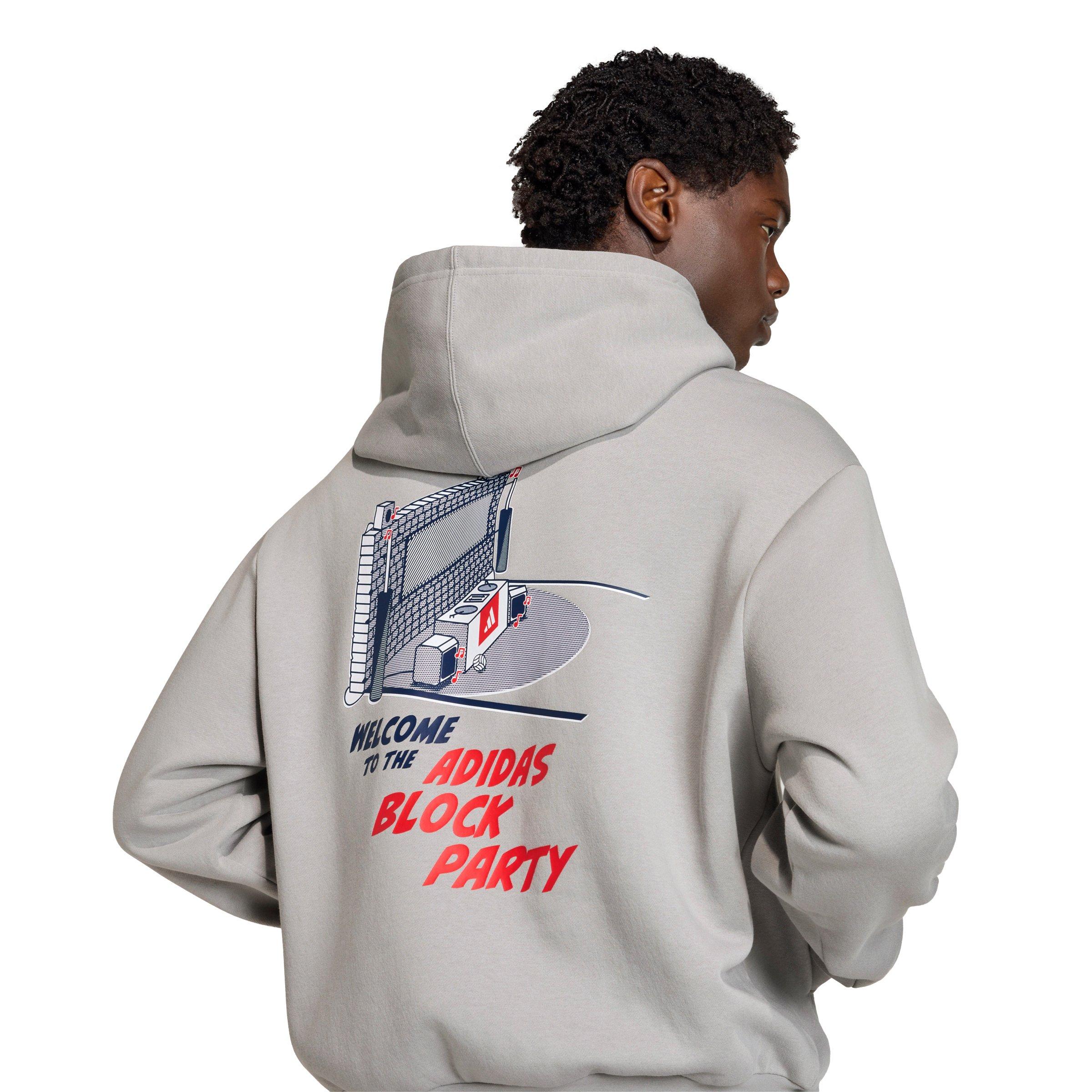 adidas Men's Volleyball Fun Graphic Hoodie - Grey - GREY Thumbnail View 4