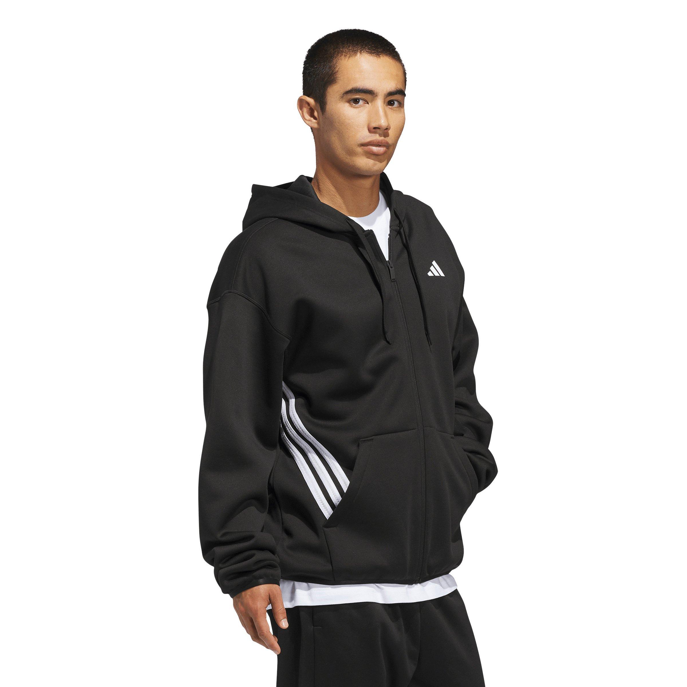 adidas Men's Crazy Warm Full Zip Hooded Jacket - Black/White - BLACK/WHITE Thumbnail View 1