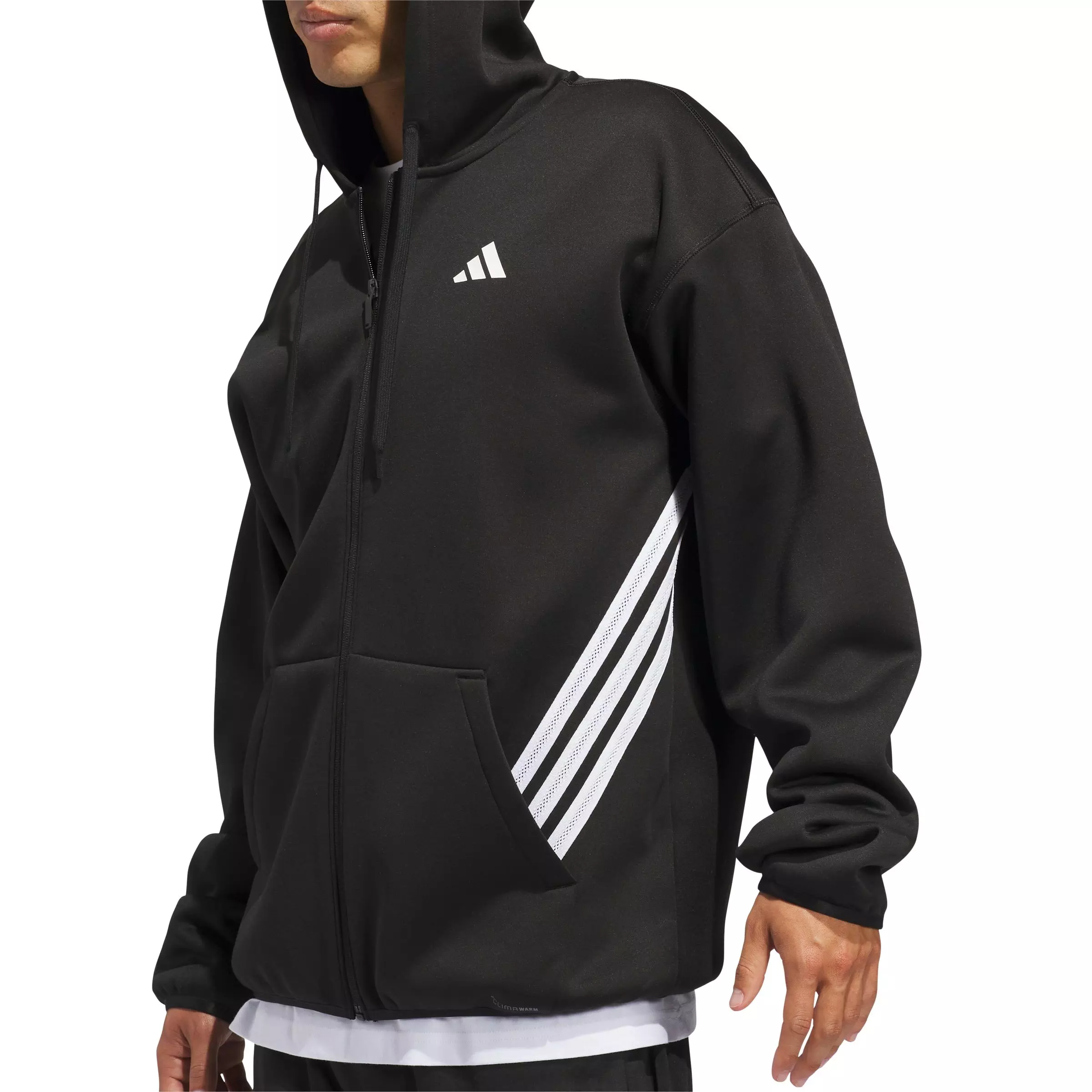adidas Men's Crazy Warm Full Zip Hooded Jacket - Black/White - BLACK/WHITE