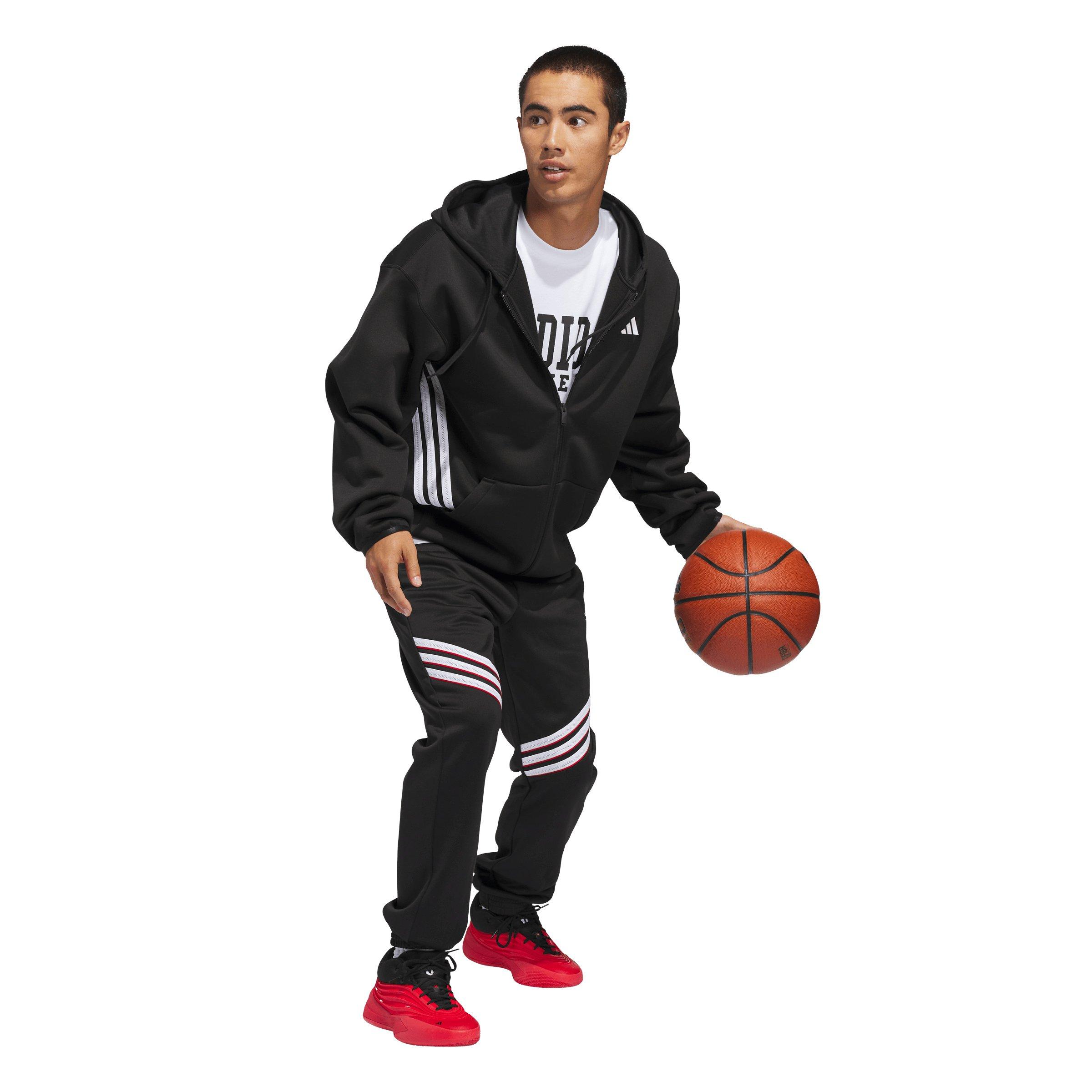 adidas Men's Crazy Warm Full Zip Hooded Jacket - Black/White - BLACK/WHITE Thumbnail View 5