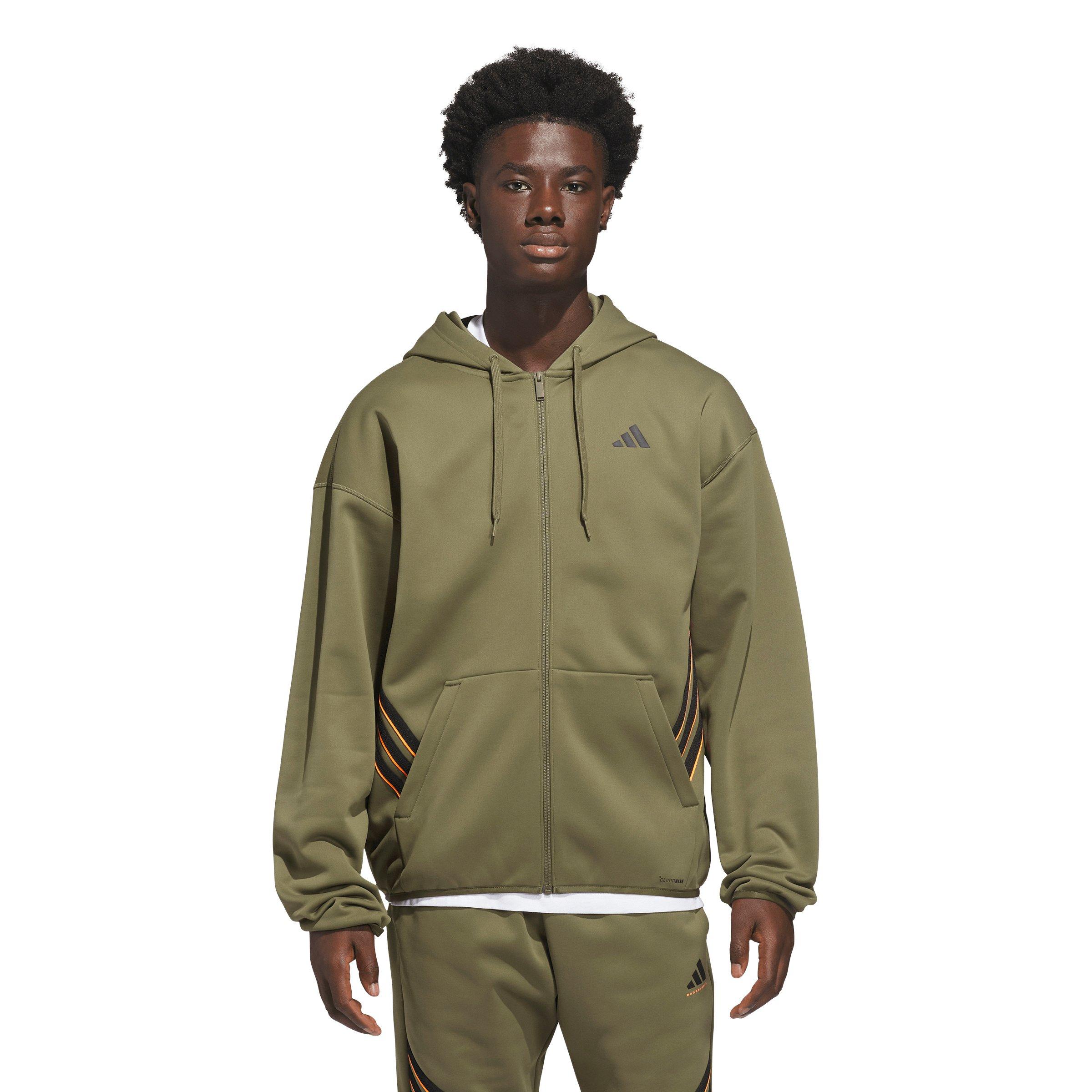 adidas Men's Crazy Warm Full Zip Hooded Jacket - Olive - OLIVE Thumbnail View 1