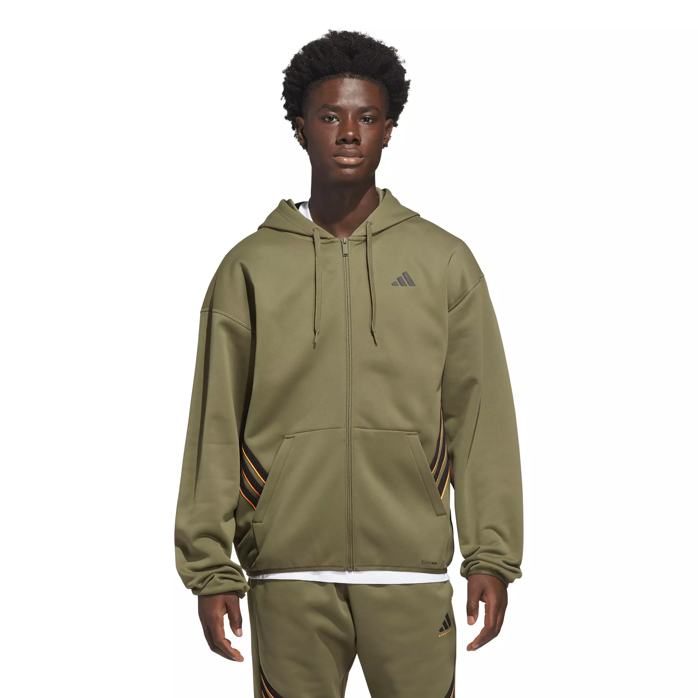 adidas Men's Crazy Warm Full Zip Hooded Jacket - Olive - OLIVE