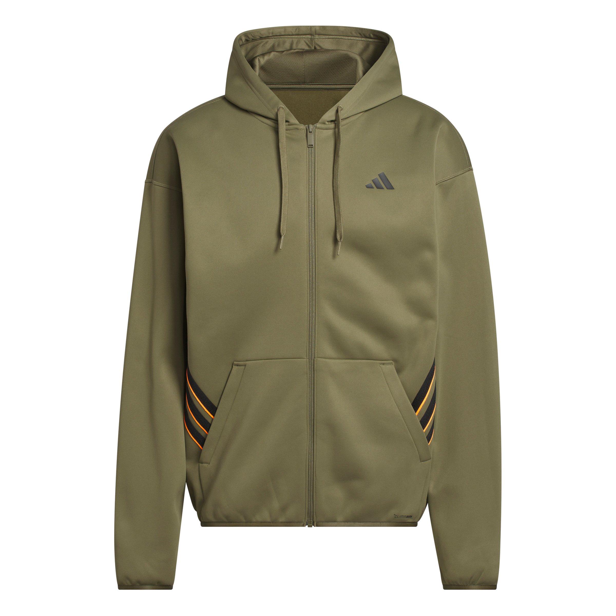adidas Men's Crazy Warm Full Zip Hooded Jacket - Olive - OLIVE Thumbnail View 6
