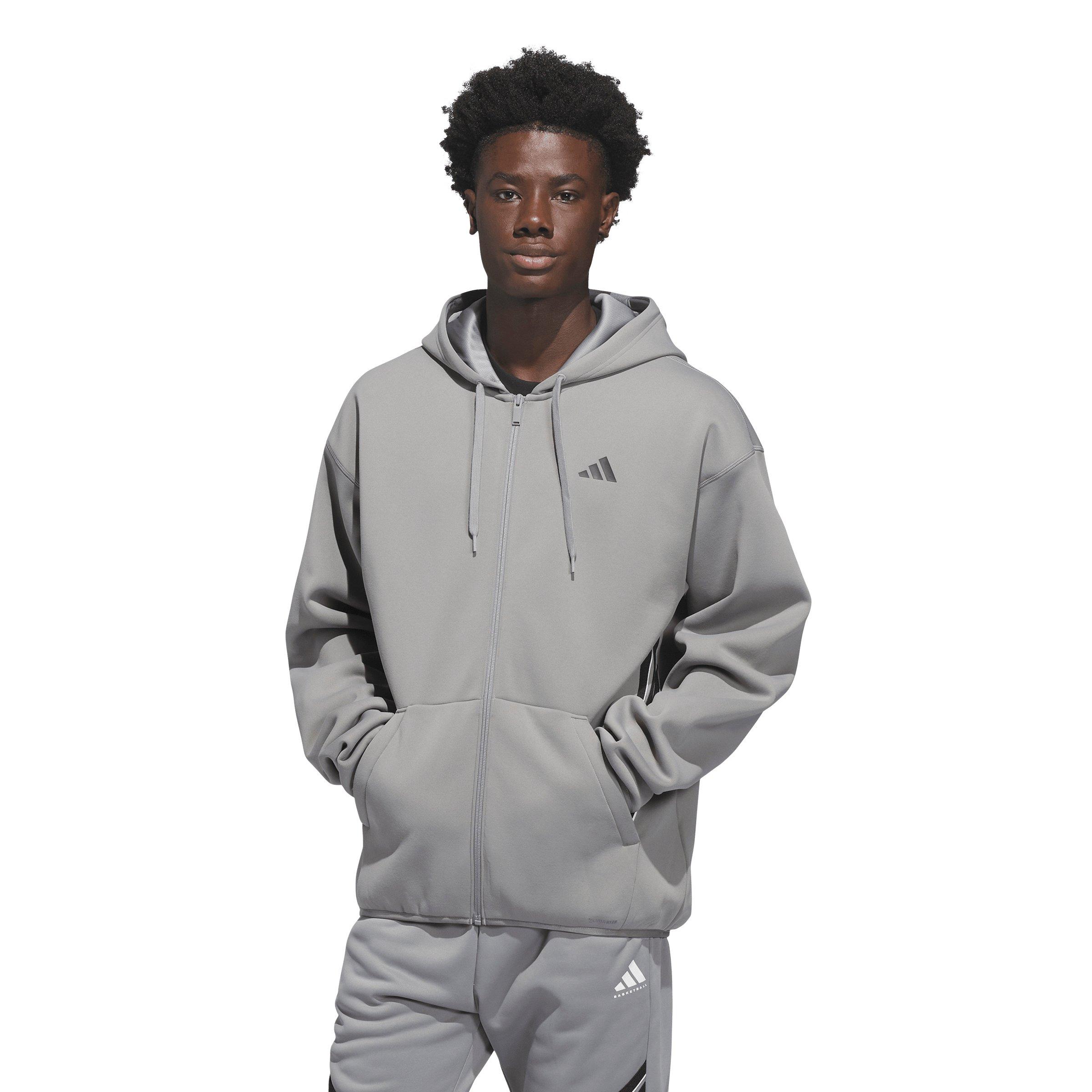 adidas Men's Crazy Warm Full Zip Hooded Jacket - Grey/Black - GREY/BLACK Thumbnail View 1
