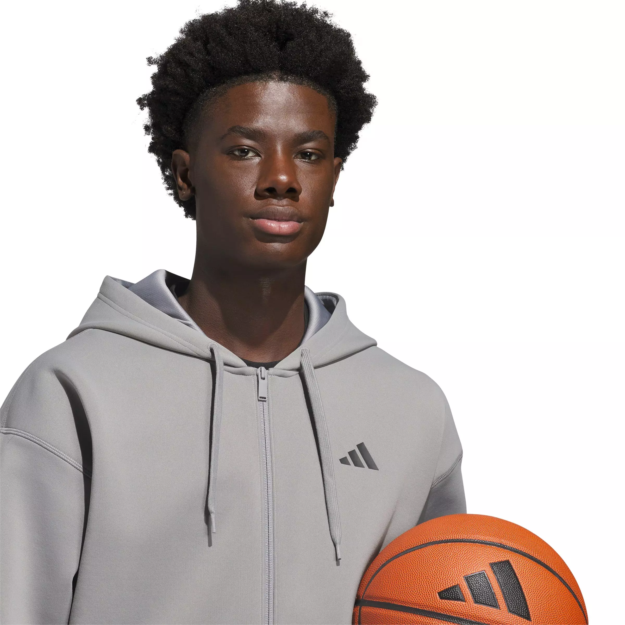 adidas Men's Crazy Warm Full Zip Hooded Jacket - Grey/Black - GREY/BLACK