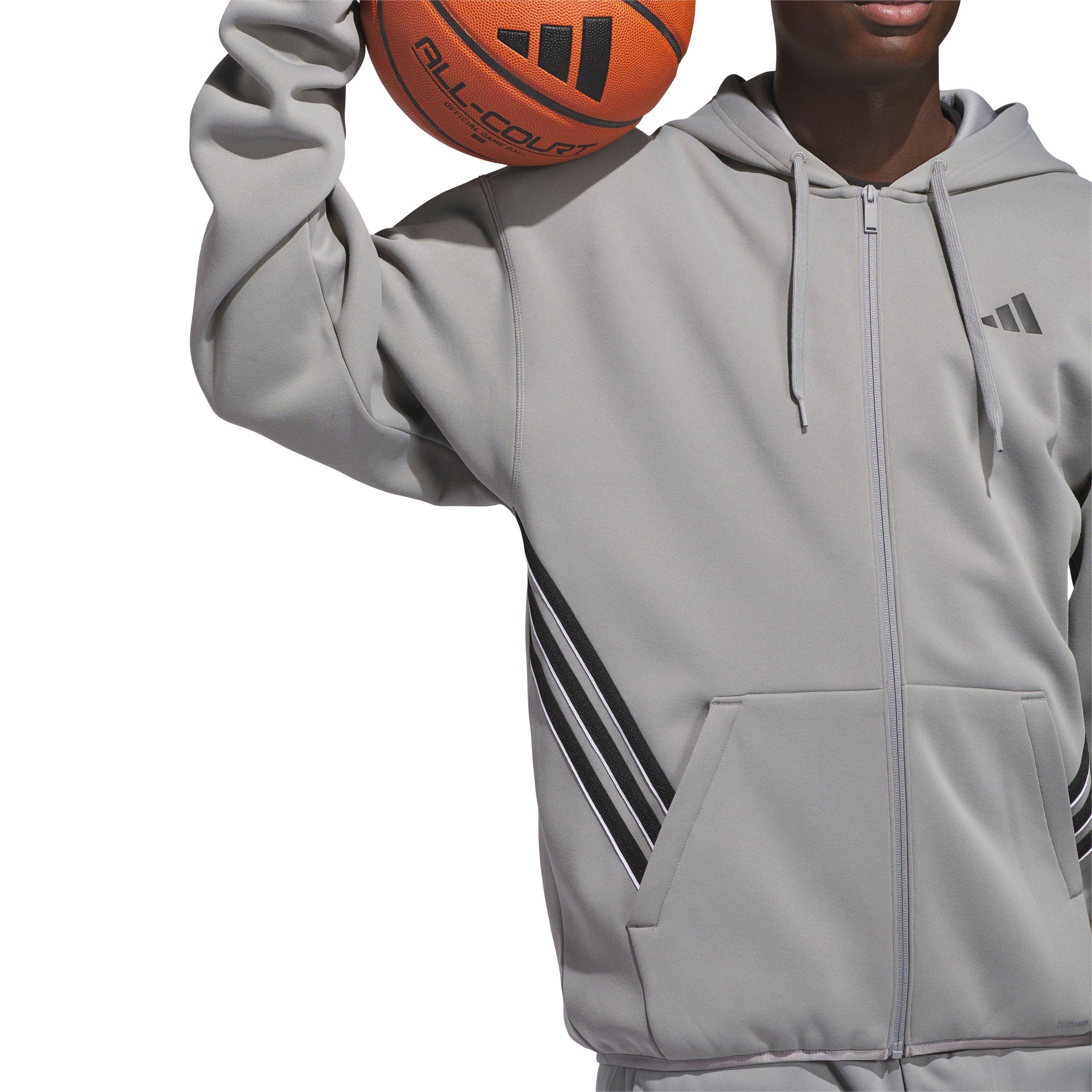 adidas Men's Crazy Warm Full Zip Hooded Jacket - Grey/Black - GREY/BLACK Thumbnail View 4