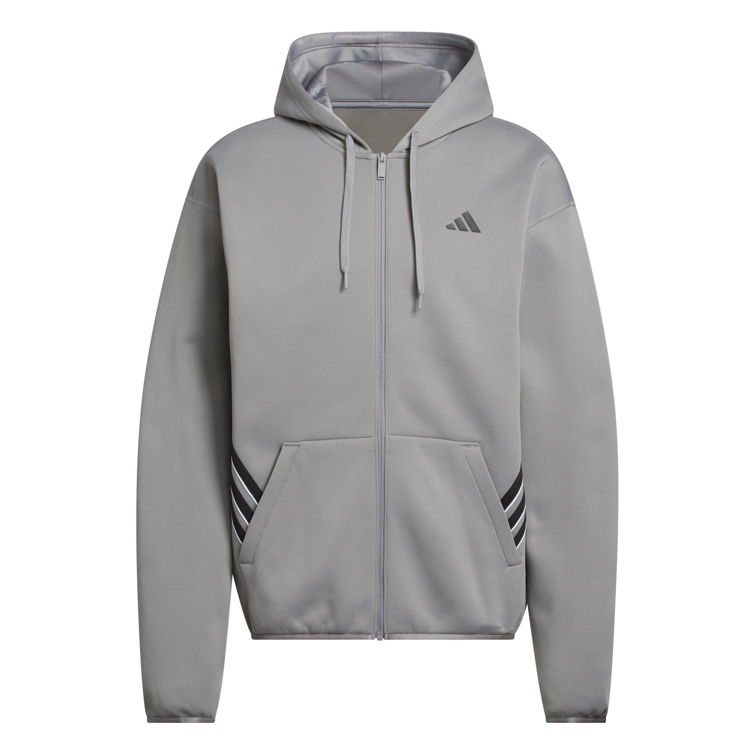 adidas Men's Crazy Warm Full Zip Hooded Jacket - Grey/Black - GREY/BLACK Thumbnail View 6