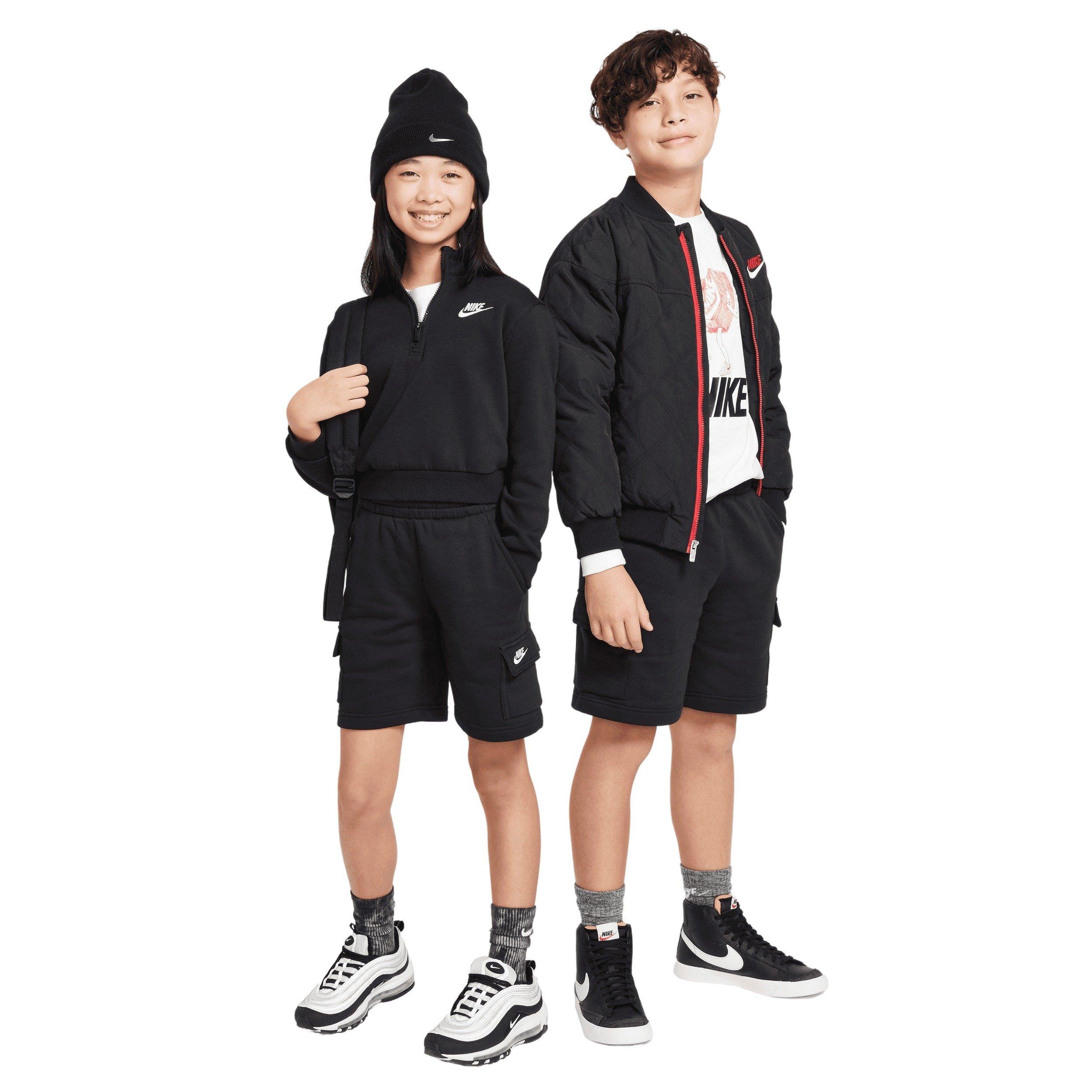 Nike Big Kids' Sportswear Club Fleece Cargo Shorts-Black