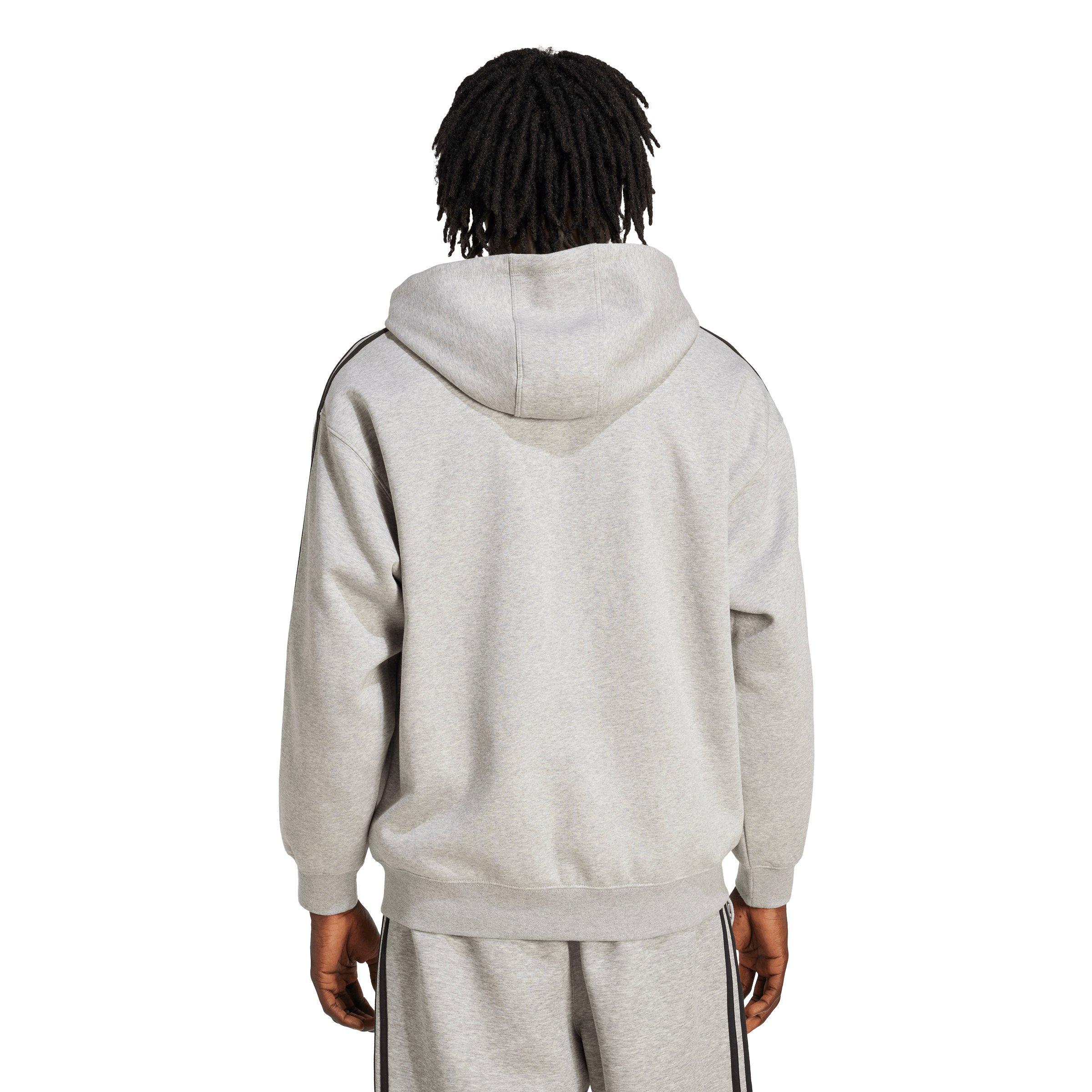 adidas Originals Men's Adicolor Oversize Full-Zip Hooded Jacket - Grey/Black - GREY/BLACK Thumbnail View 2