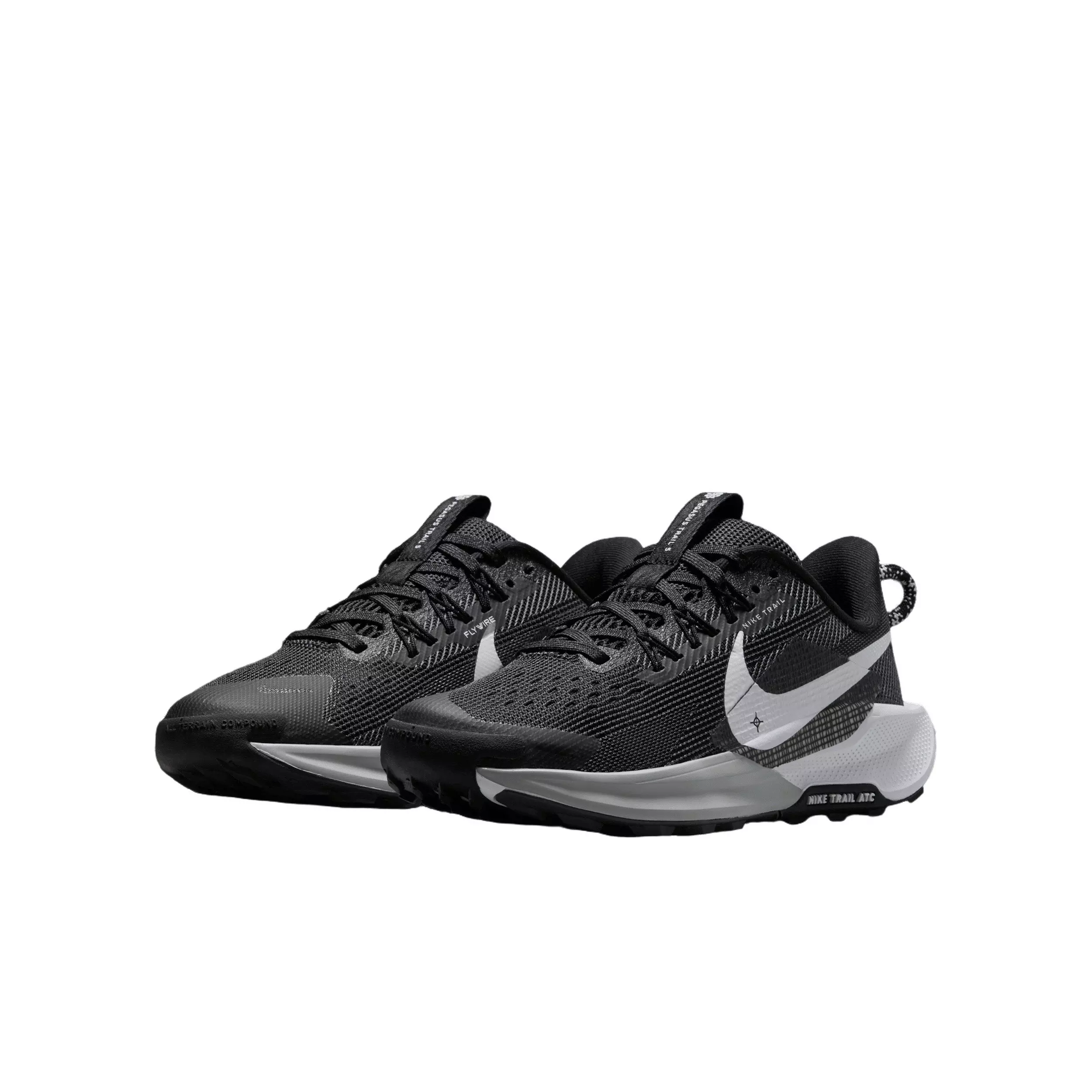 Nike Pegasus Trail 5 "Black/Anthracite/Wolf Grey/White" Grade School Boys' Trail Running Shoe - BLACK/ANTHRACITE/GREY/WHITE