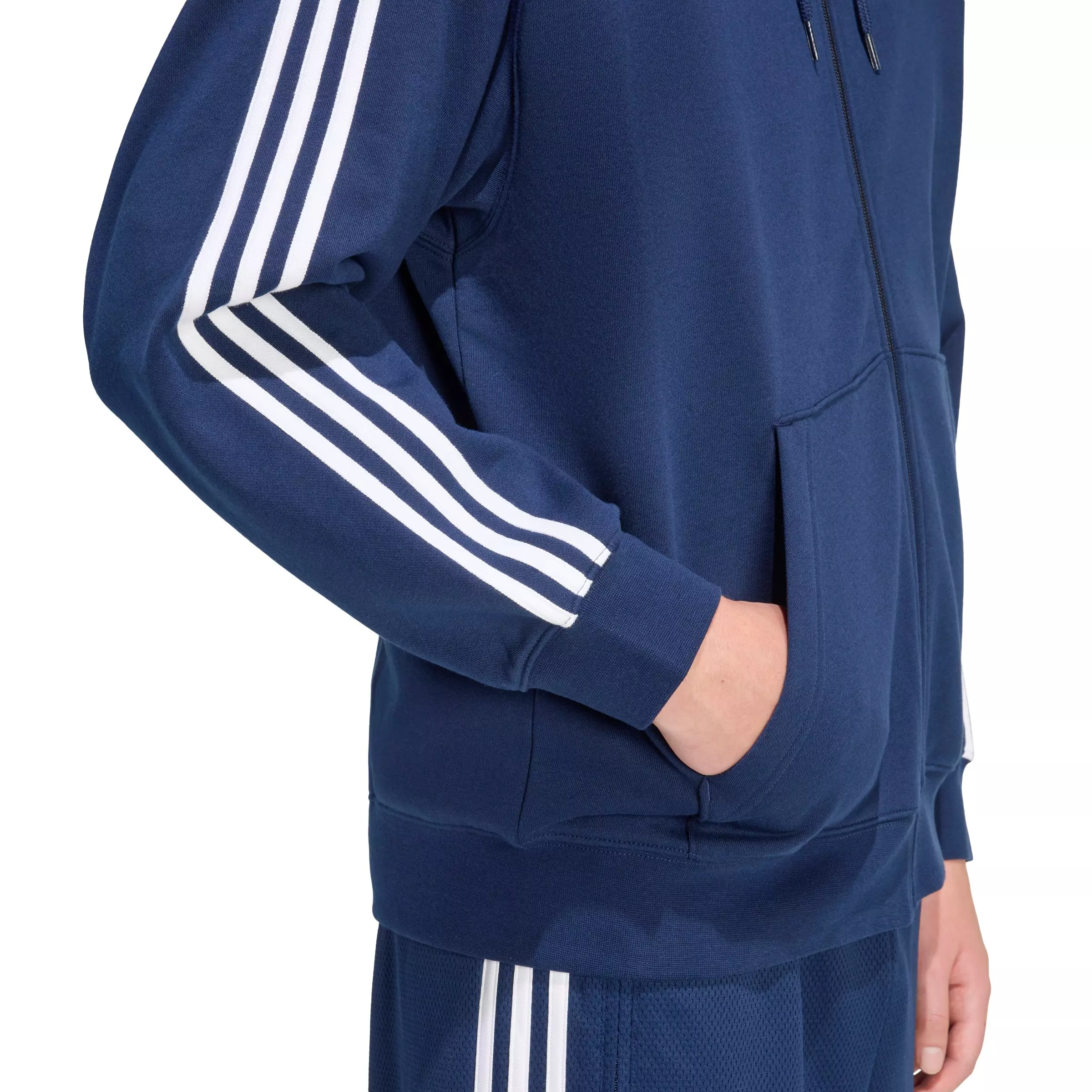 adidas Originals Men's Adicolor Oversize Full-Zip Hooded Jacket - Dark Blue - DARK BLUE