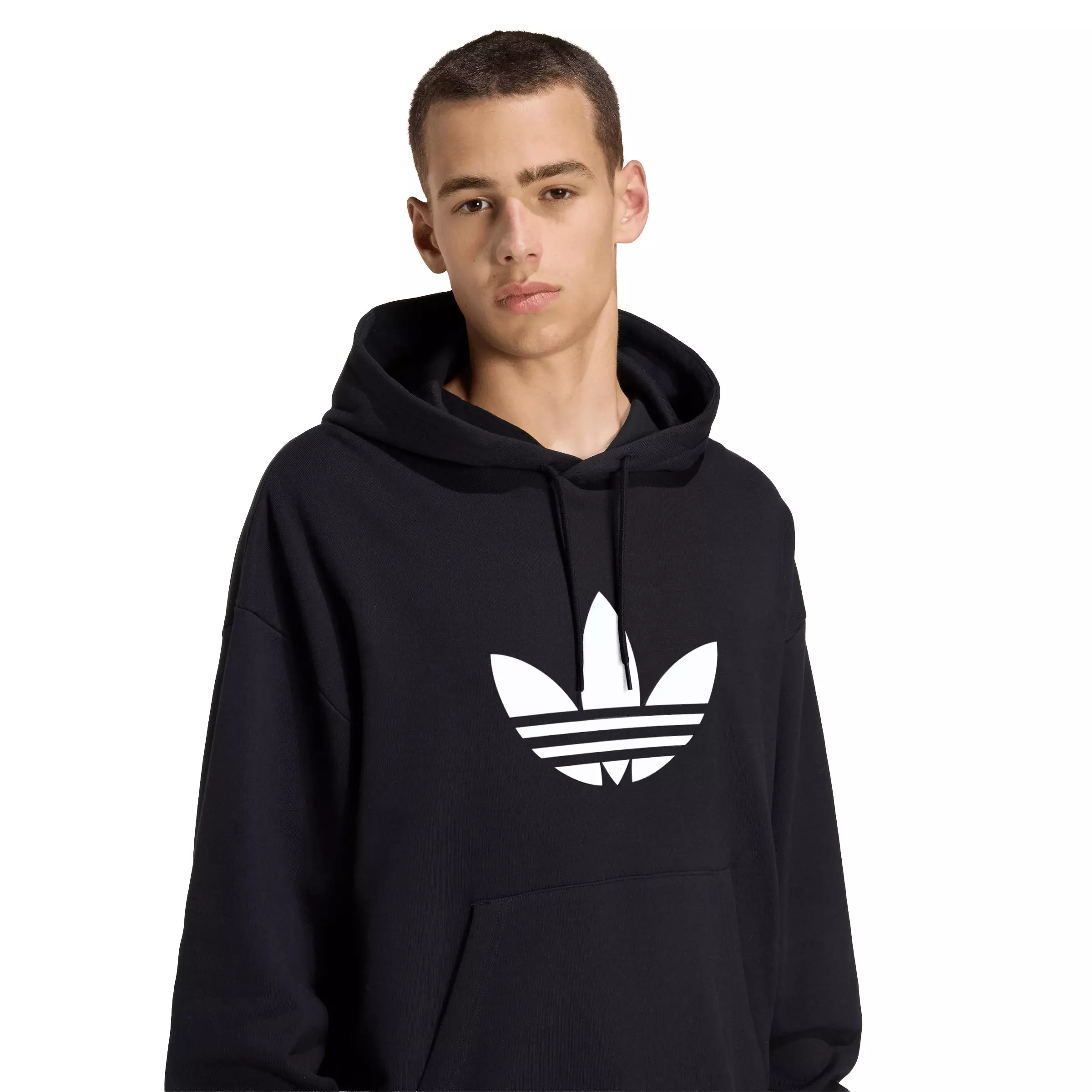 adidas Originals Men's Adicolor Trefoil Hoodie - Black/White - BLACK/WHITE