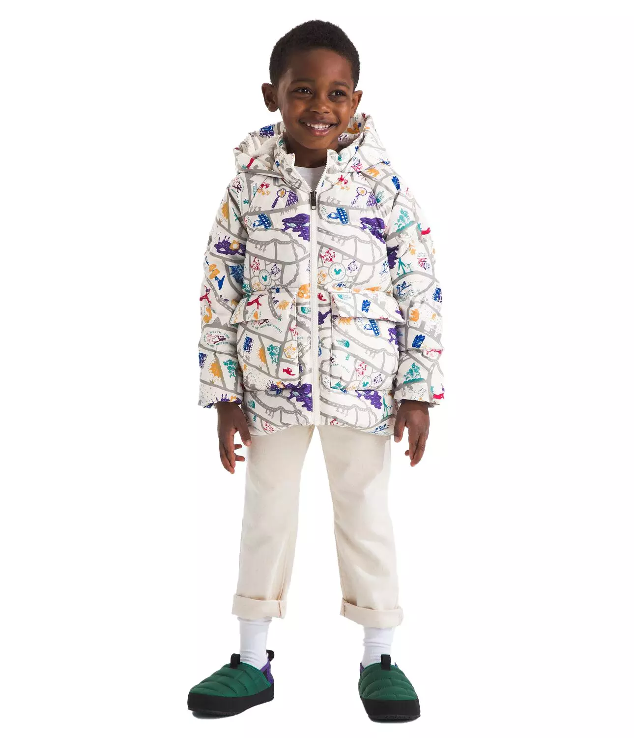 The North Face Little Kids' North Down Fleece-Lined Parka -White - WHITE