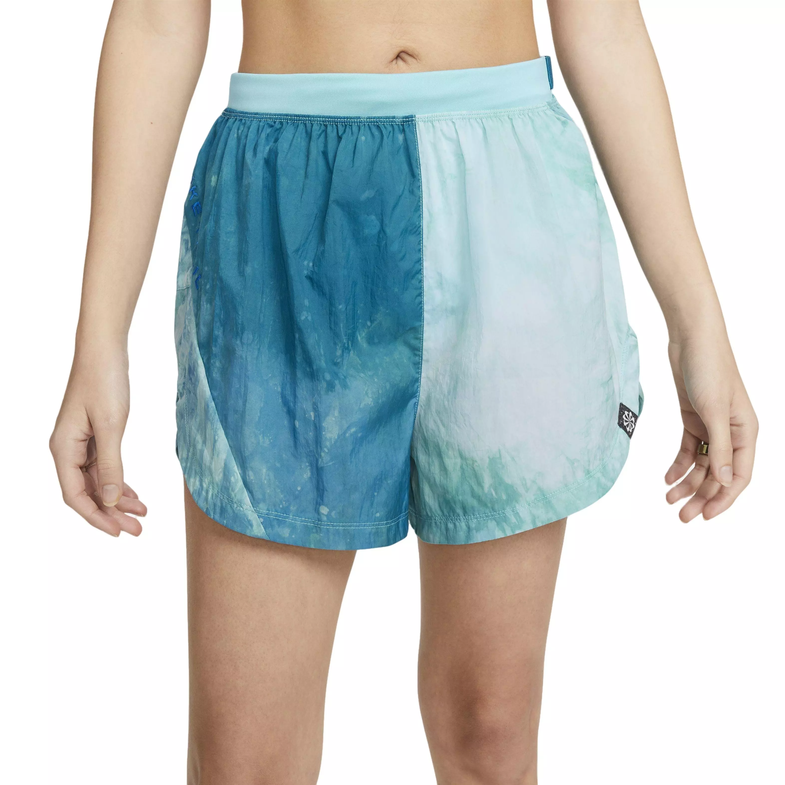 Nike Women's Repel Mid-Rise 3" Brief-Lined Trail Running Shorts w/ Pockets - GREY/BLUE