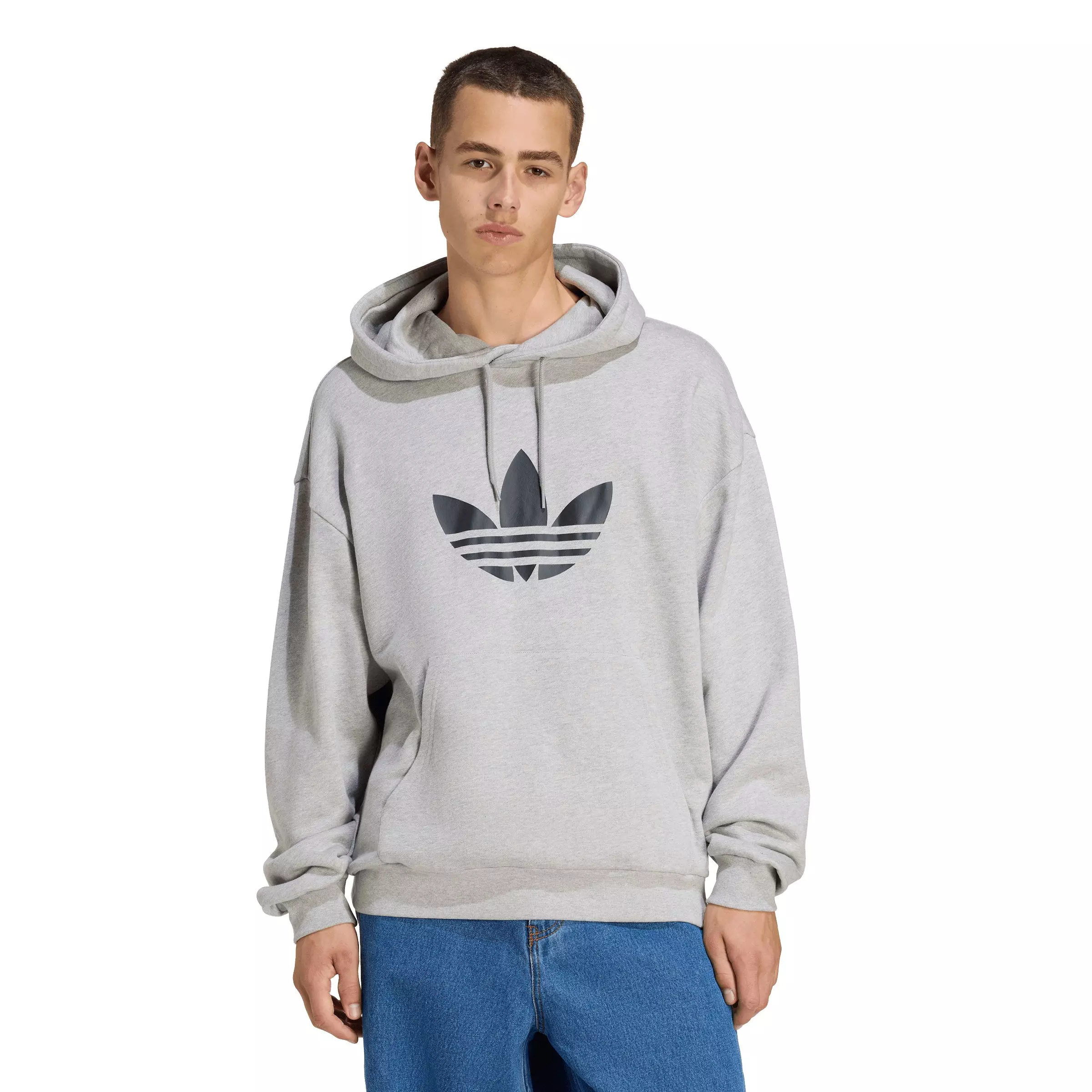 adidas Originals Men's Adicolor Trefoil Hoodie - Grey - GREY