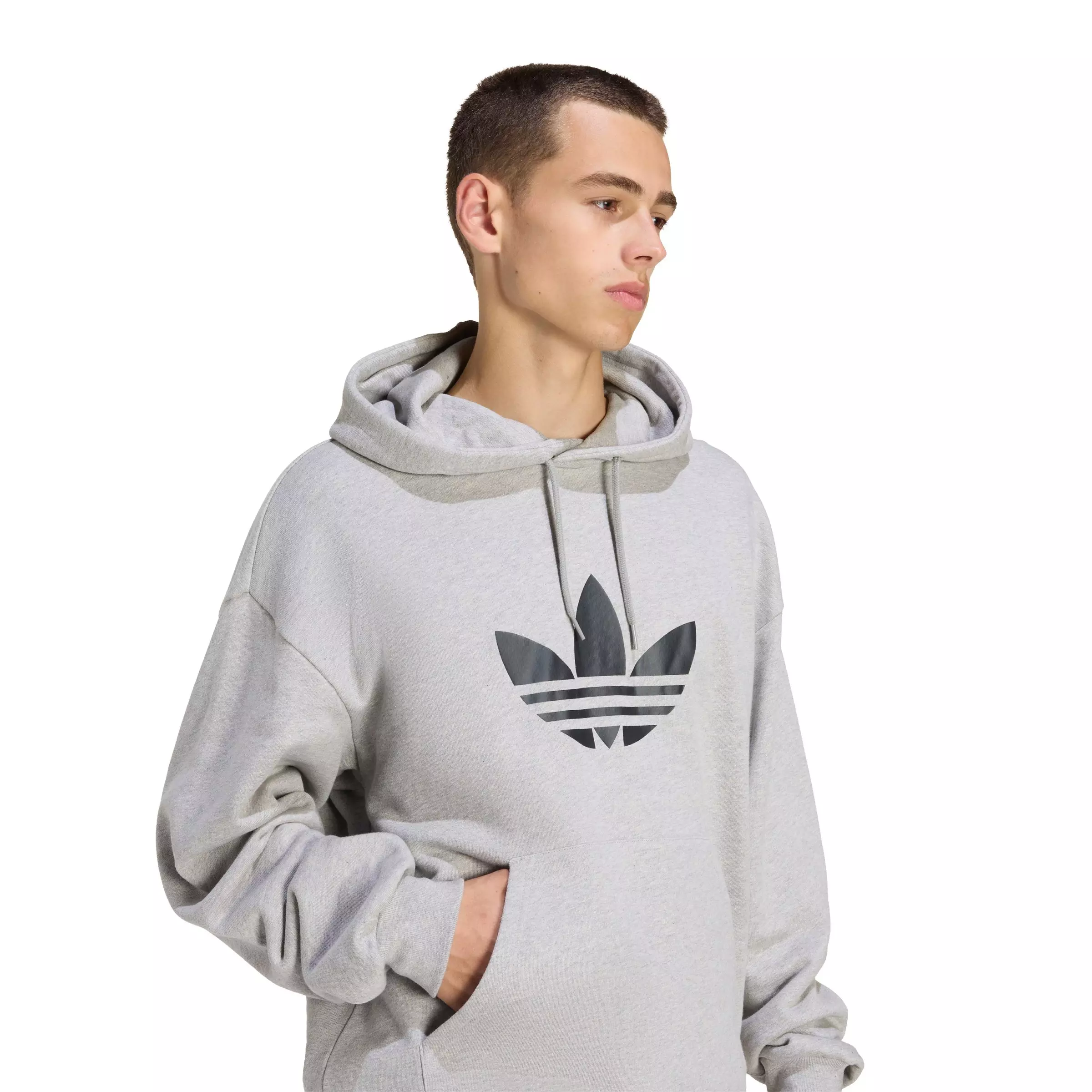 adidas Originals Men's Adicolor Trefoil Hoodie - Grey - GREY