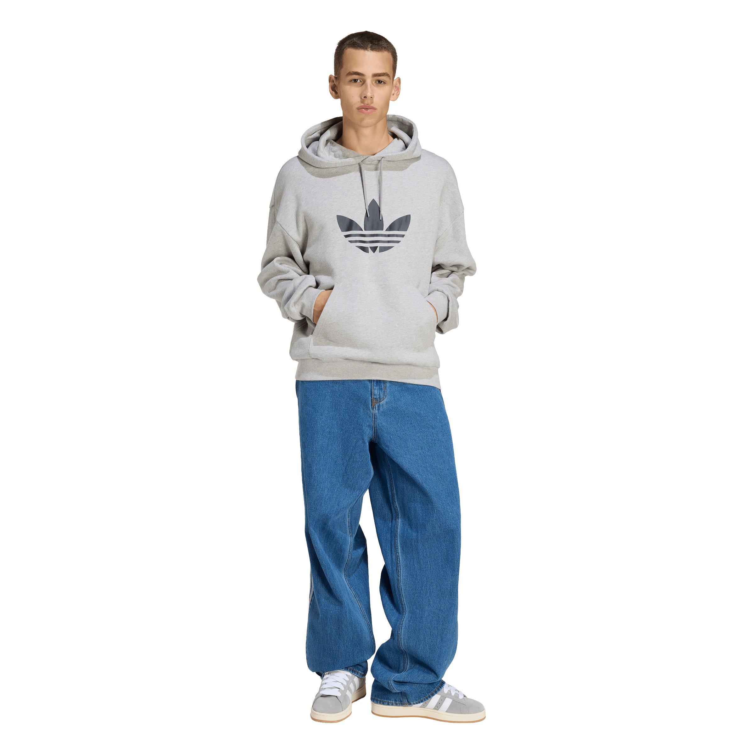 adidas Originals Men's Adicolor Trefoil Hoodie - Grey - GREY Thumbnail View 5
