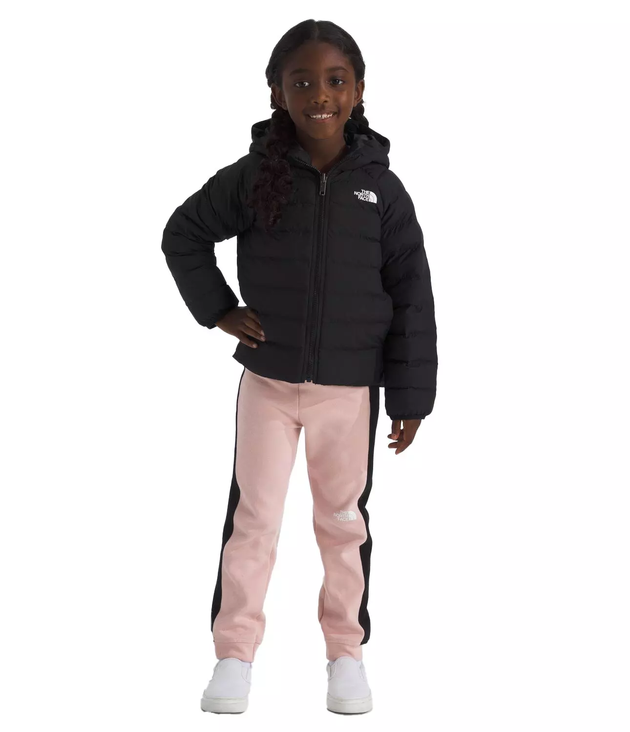 The North Face Little Kids' Reversible Perrito Hooded Jacket -Black - BLACK