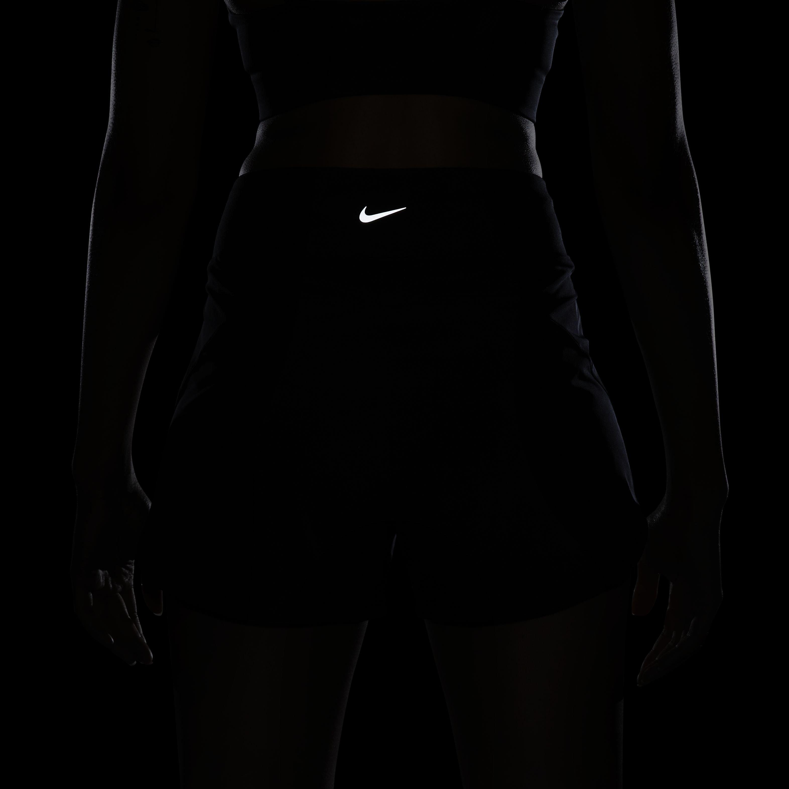 Nike Women's Bliss Dri-FIT High-Waisted 3" Brief-Lined Shorts - BLACK Thumbnail View 8