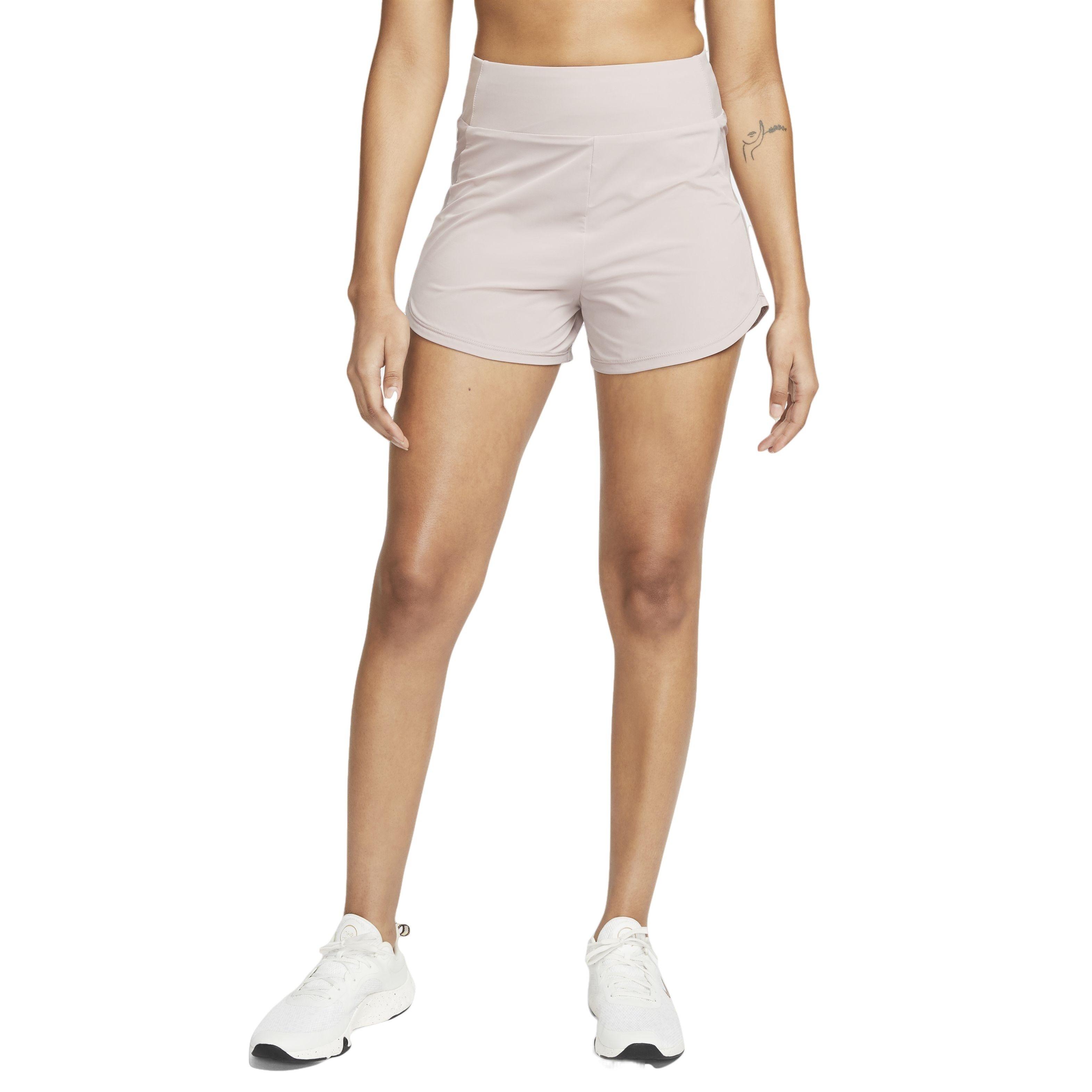 Nike Women's Bliss Dri-FIT High-Waisted 3" Brief-Lined Shorts - TAUPE Thumbnail View 3