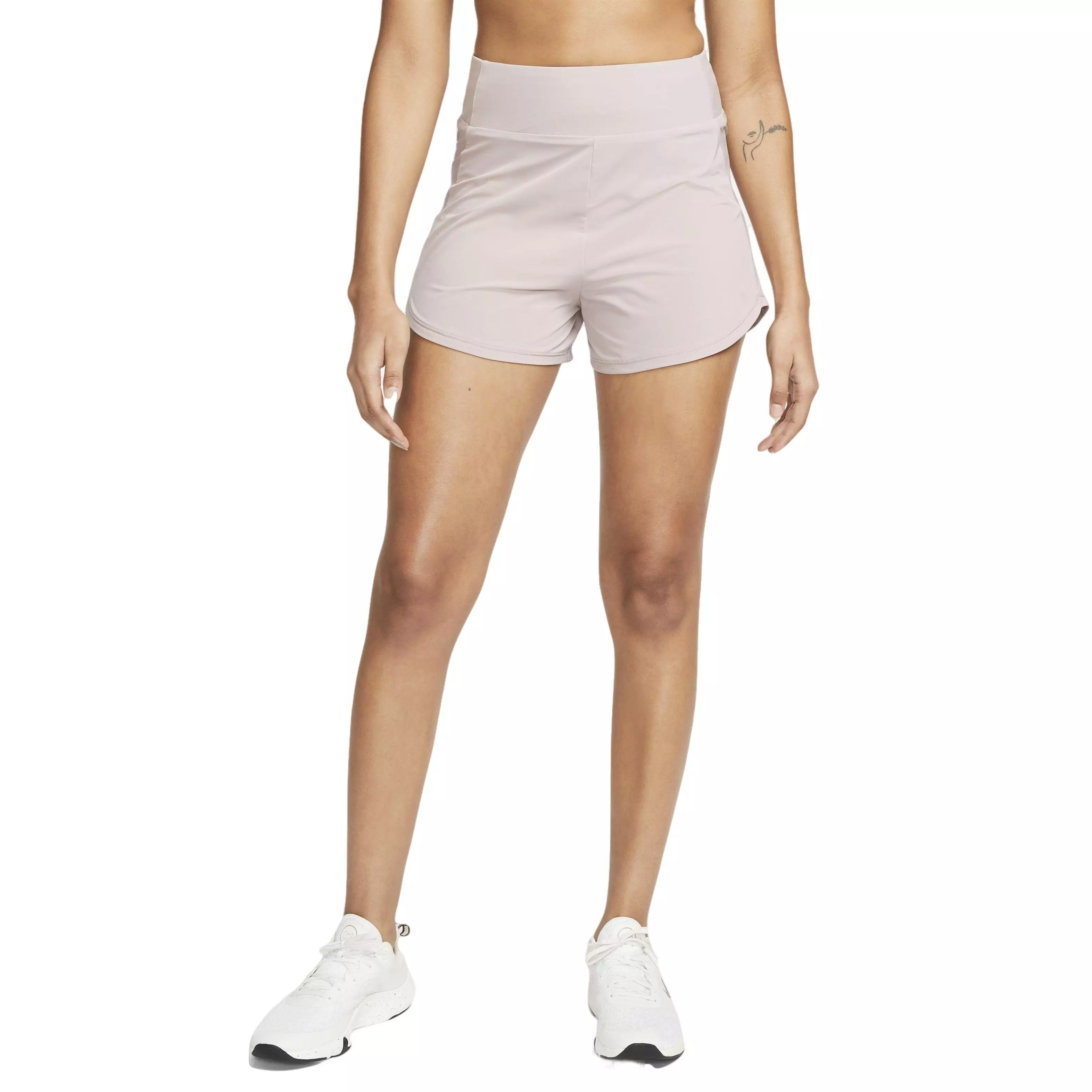 Nike Women's Bliss Dri-FIT High-Waisted 3" Brief-Lined Shorts - TAUPE