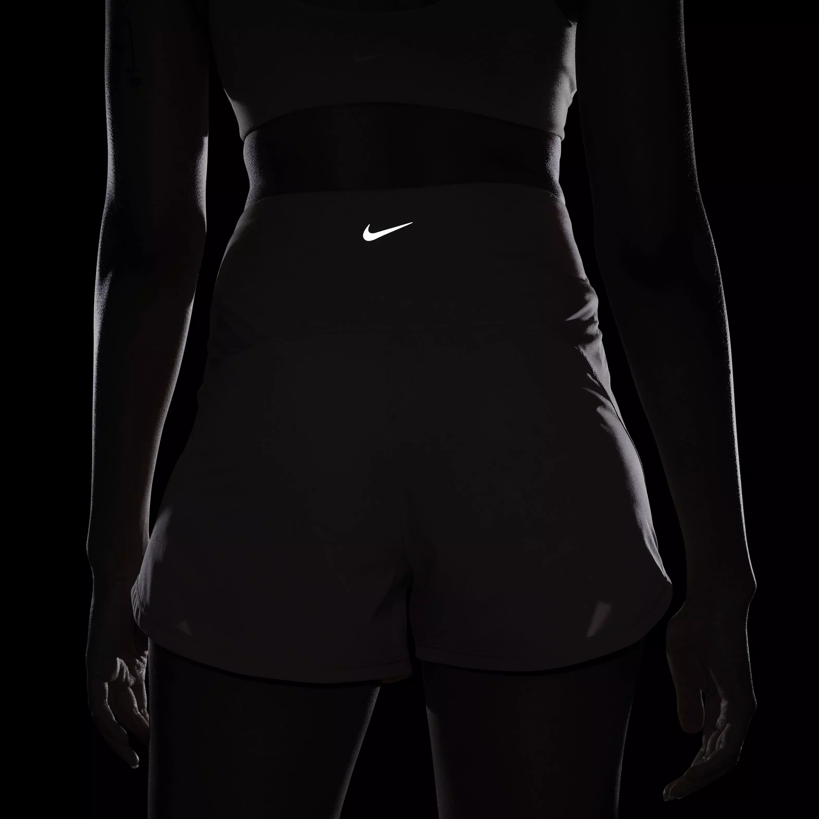 Nike Women's Bliss Dri-FIT High-Waisted 3" Brief-Lined Shorts - TAUPE