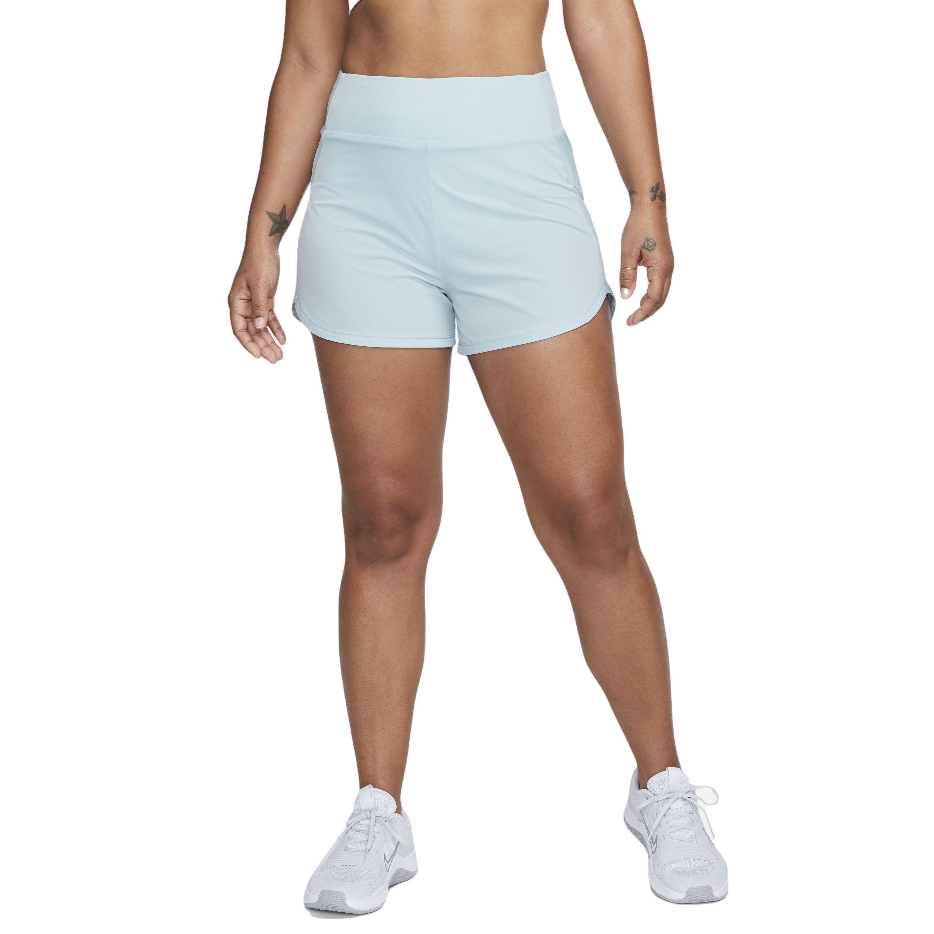 Nike Women's Bliss Dri-FIT High-Waisted 3" Brief-Lined Shorts - BLUE Thumbnail View 3