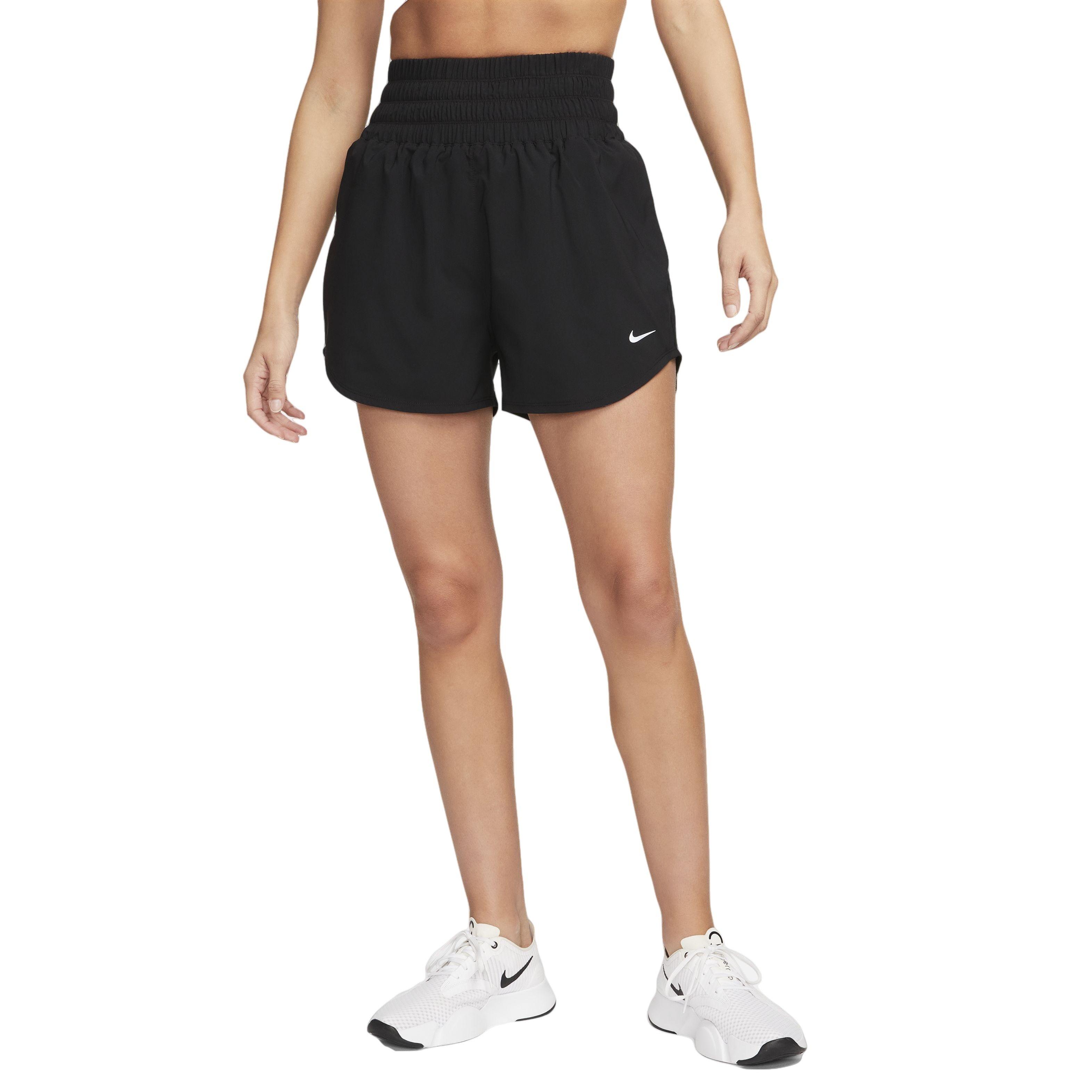 Nike Women's One Dri-FIT Ultra High-Waisted 3" Brief-Lined Shorts - BLACK Thumbnail View 3