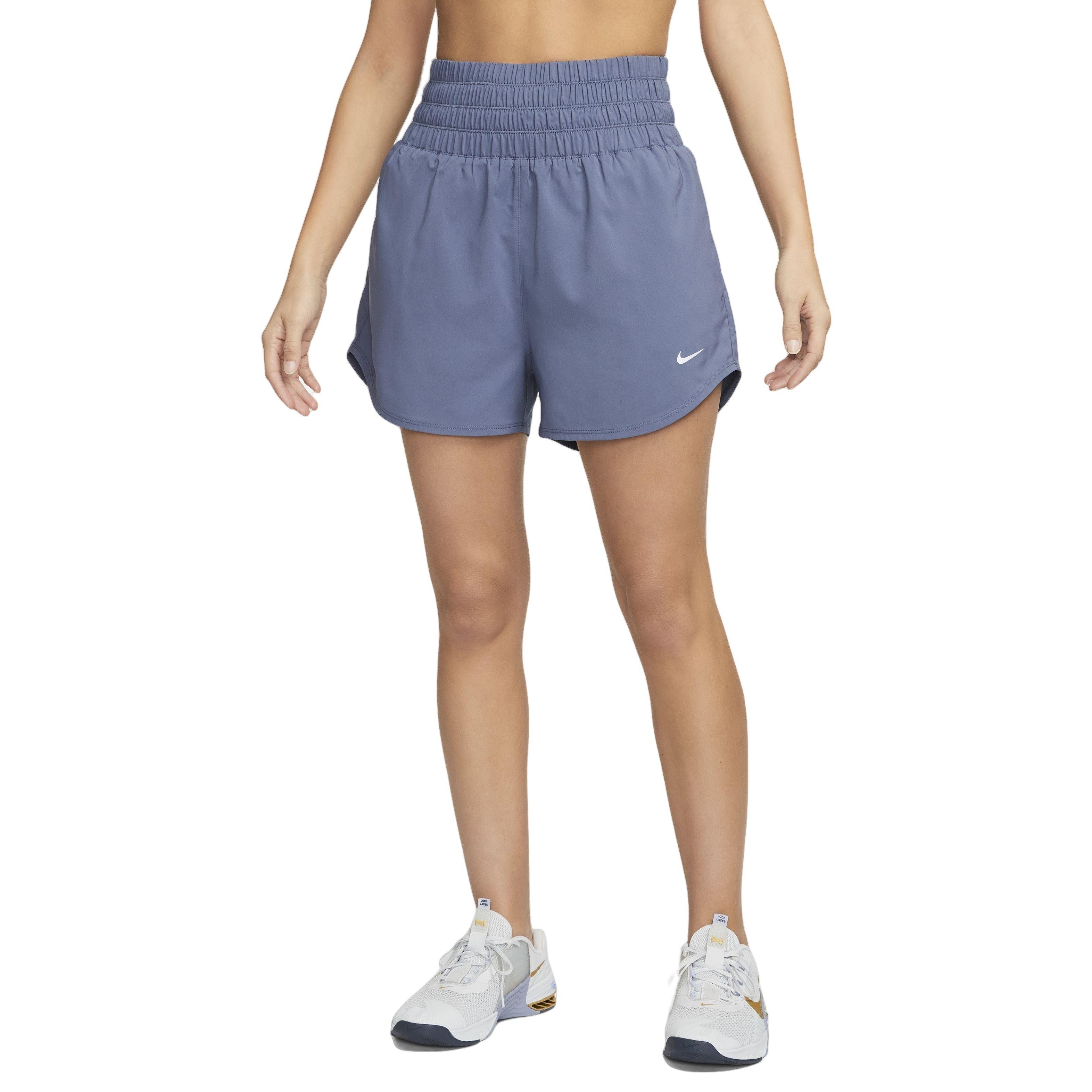 Nike Women's One Dri-FIT Ultra High-Waisted 3" Brief-Lined Shorts - BLUE Thumbnail View 3