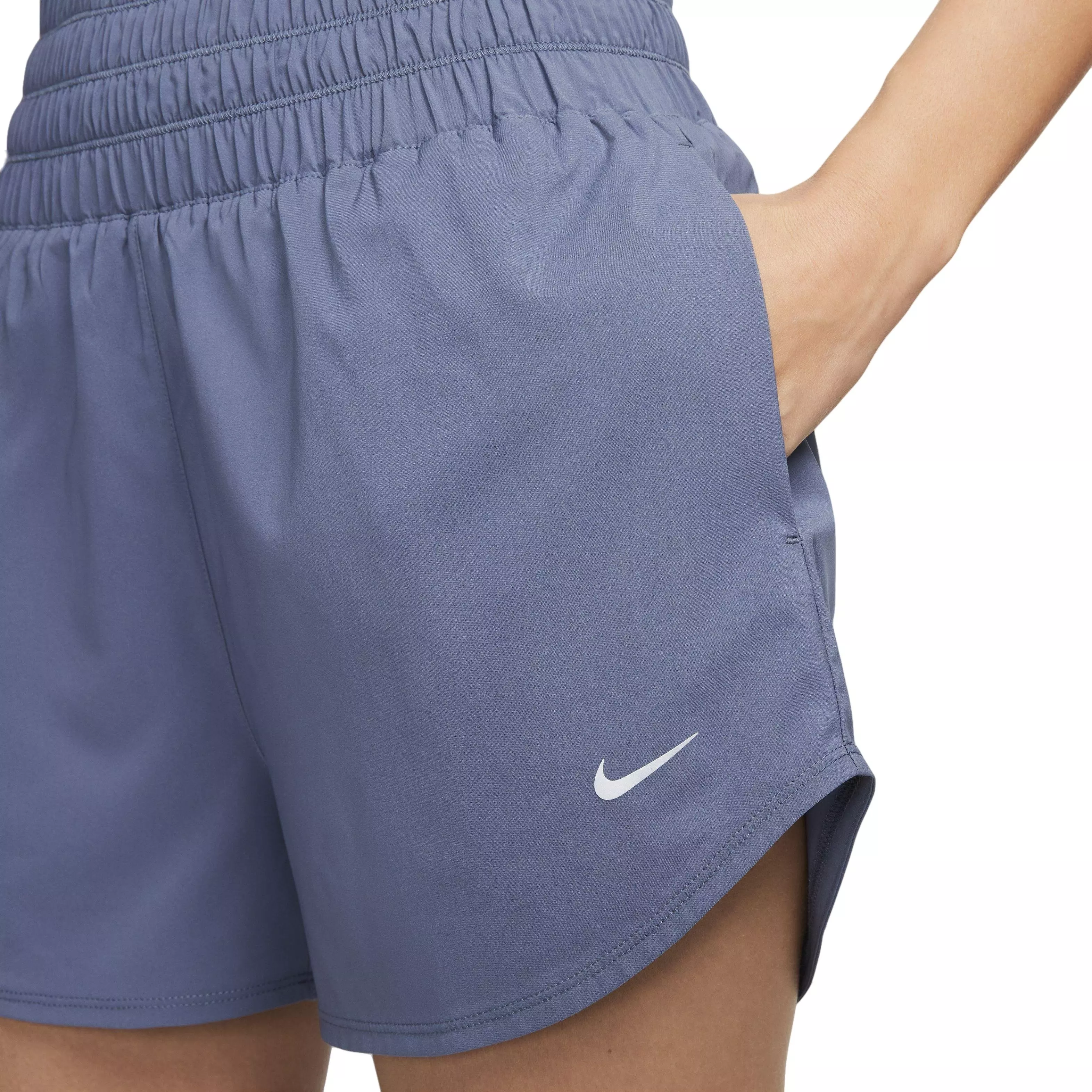 Nike Women's One Dri-FIT Ultra High-Waisted 3" Brief-Lined Shorts - BLUE