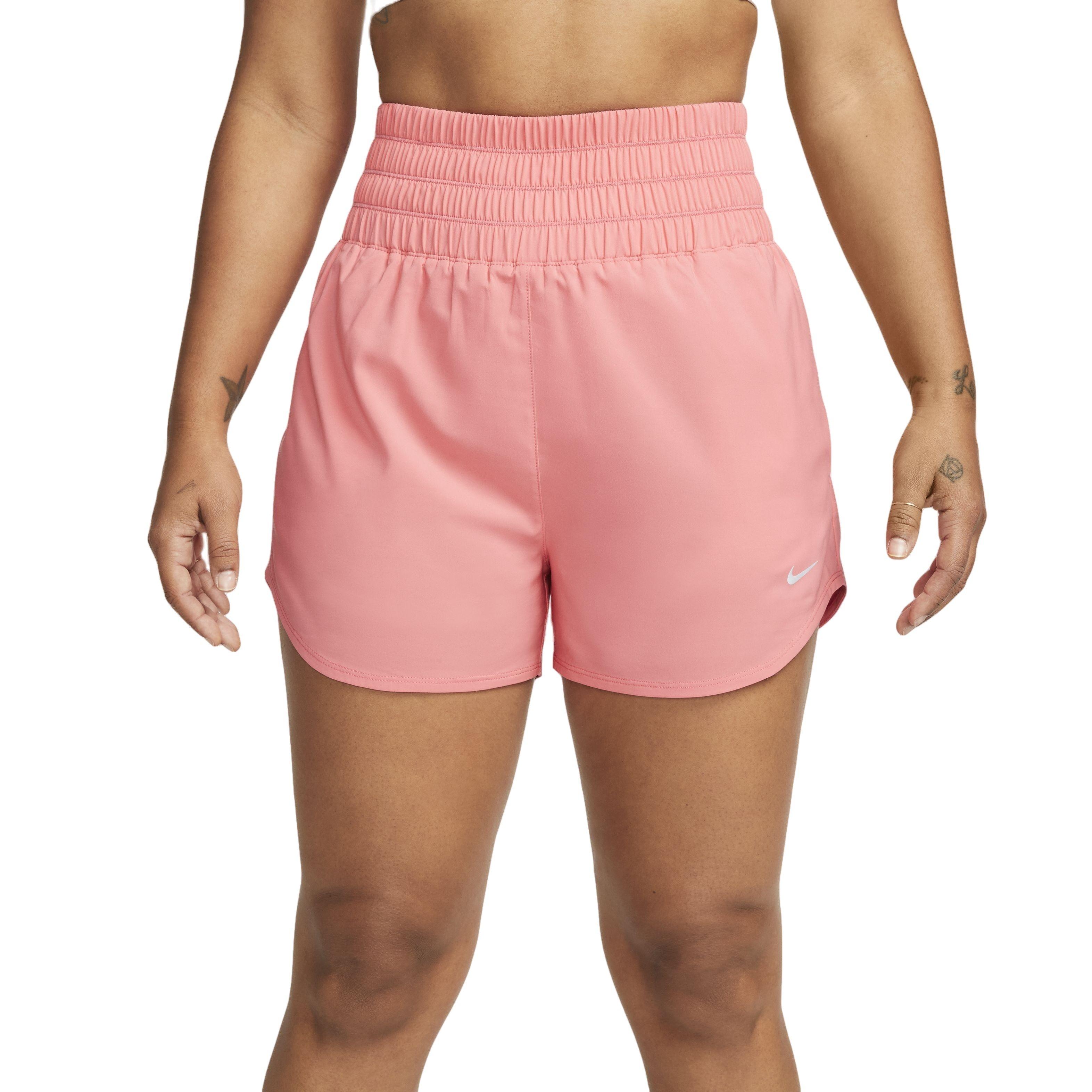Nike Women's One Dri-FIT Ultra High-Waisted 3" Brief-Lined Shorts - CORAL Thumbnail View 1