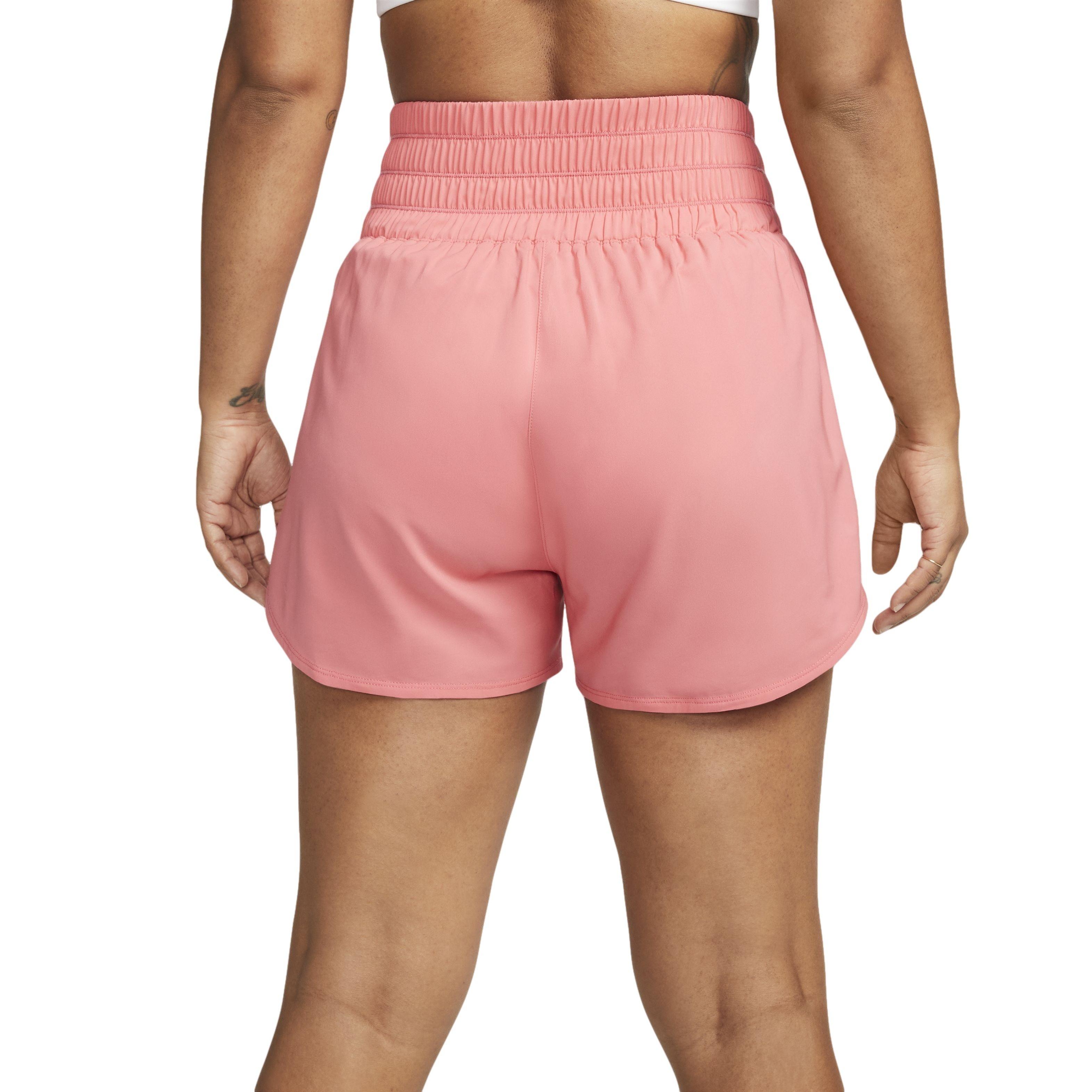 Nike Women's One Dri-FIT Ultra High-Waisted 3" Brief-Lined Shorts - CORAL Thumbnail View 2