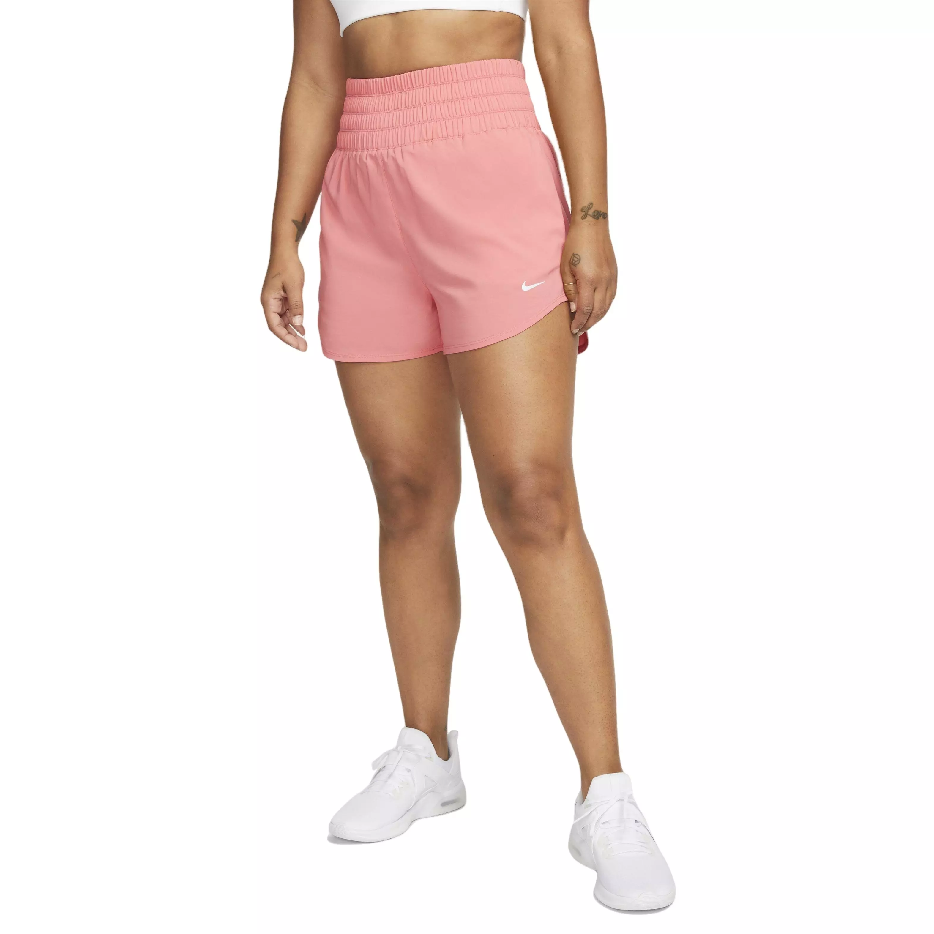 Nike Women's One Dri-FIT Ultra High-Waisted 3" Brief-Lined Shorts - CORAL