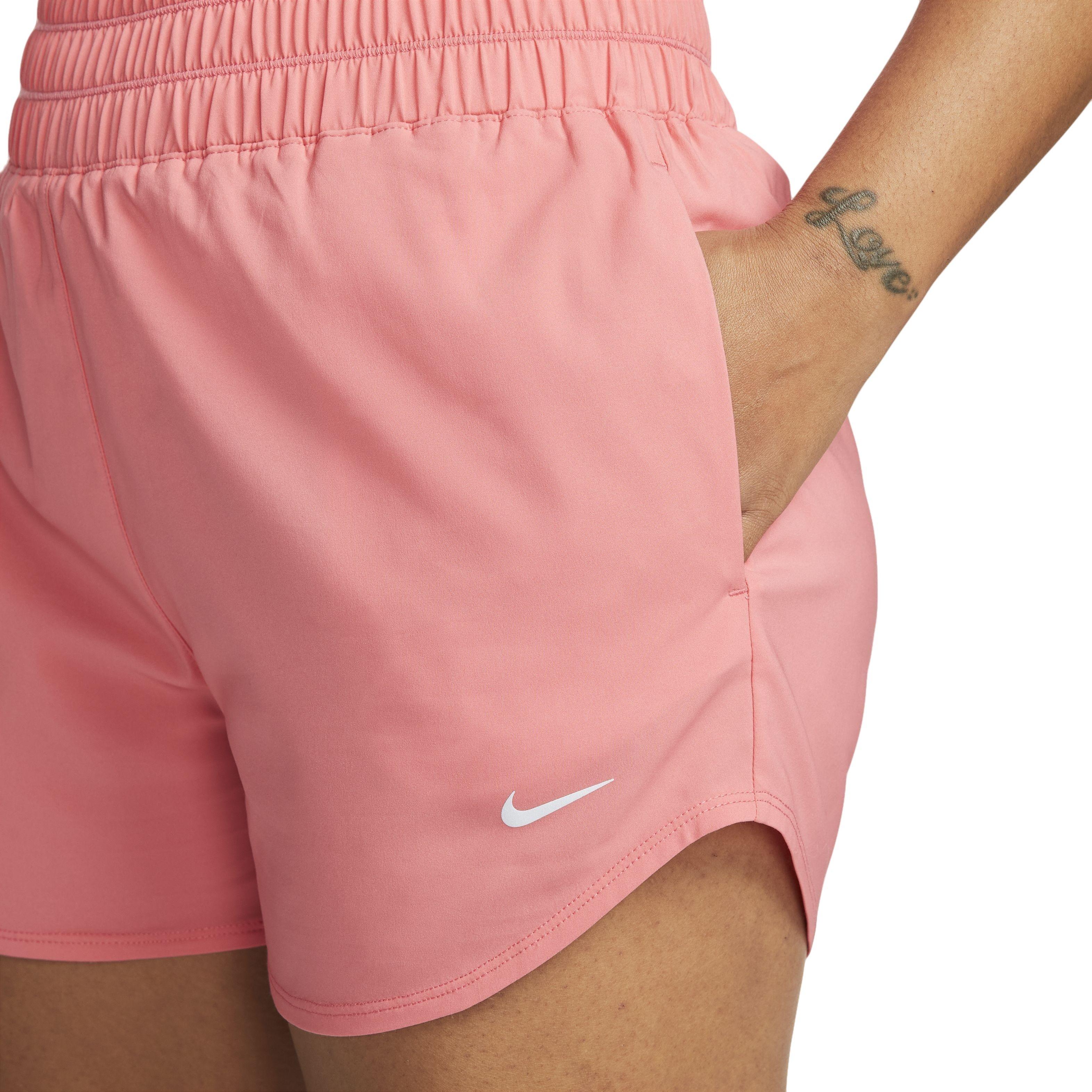 Nike Women's One Dri-FIT Ultra High-Waisted 3" Brief-Lined Shorts - CORAL Thumbnail View 5