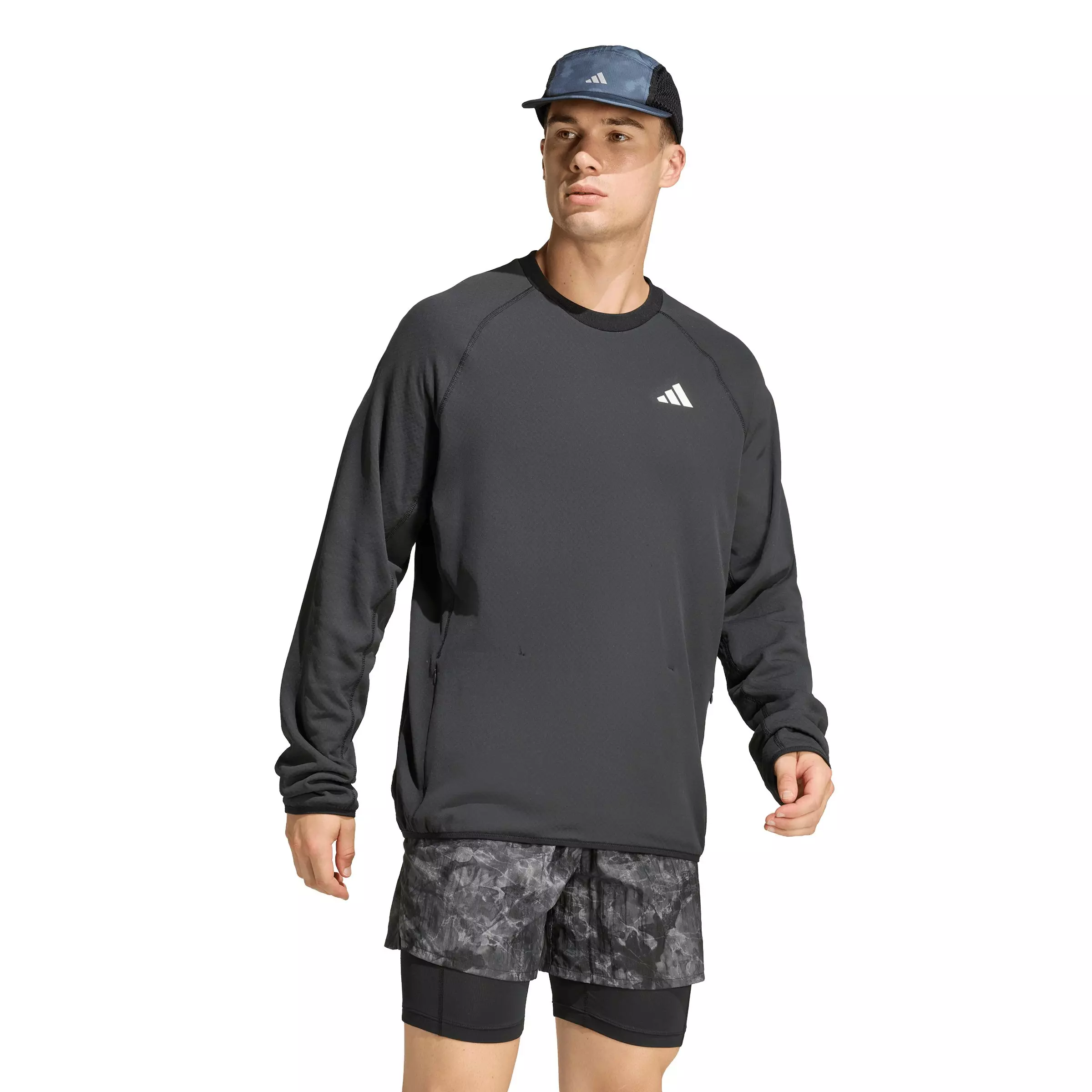 adidas Men's adi365 Fuzzy Knit Crew - Black - BLACK