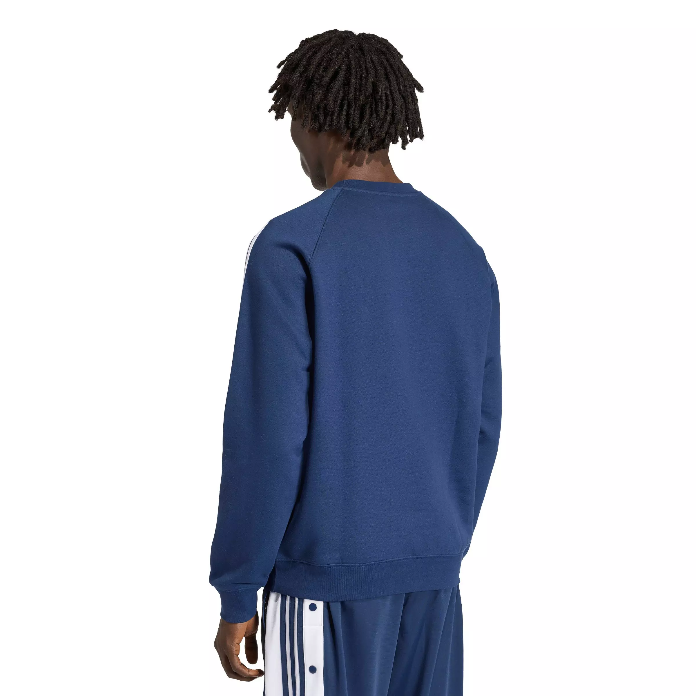adidas Originals Men's 3-Stripes Crewneck Sweatshirt - Dark Blue - DARK BLUE