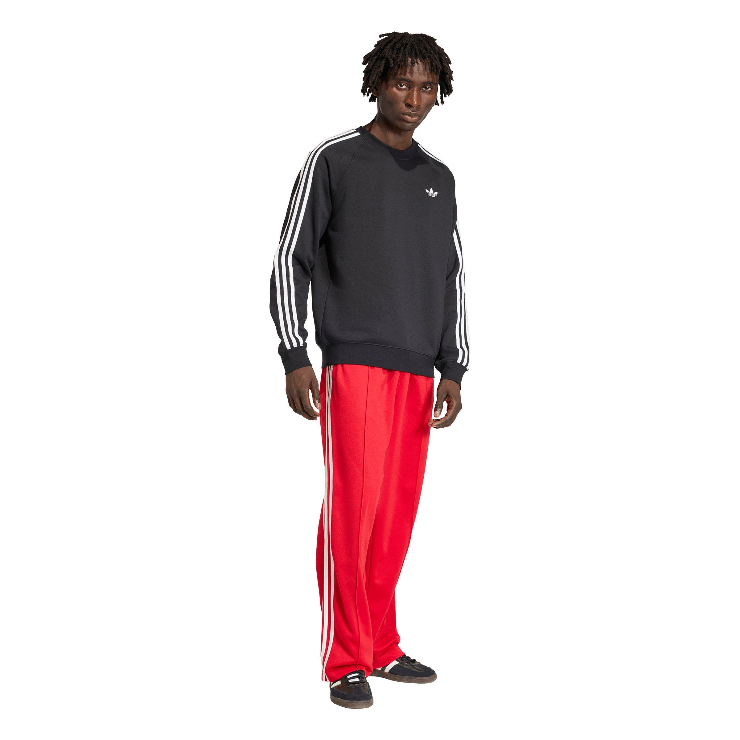 adidas Originals Men's 3-Stripes Crewneck Sweatshirt - Black - BLACK Thumbnail View 5