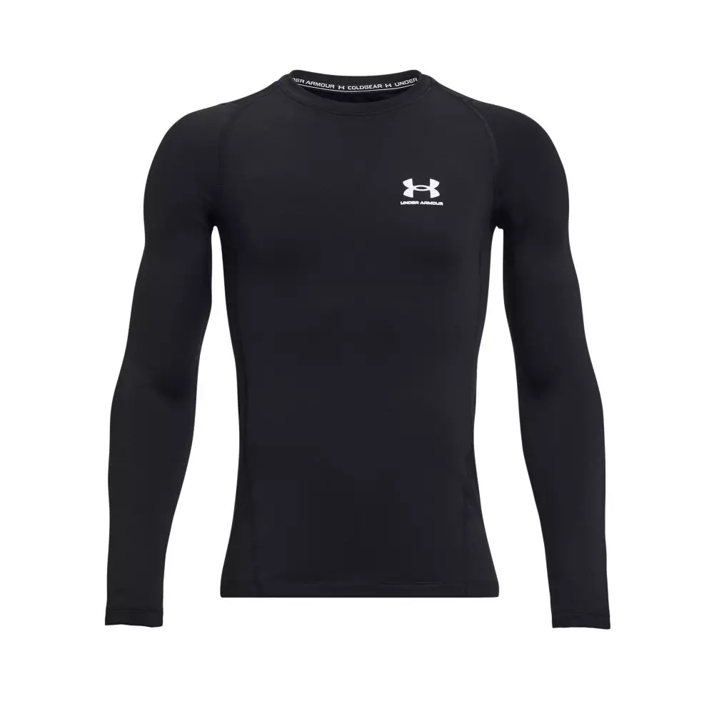 Under Armour Big Boys' ColdGear Long Sleeve Shirt -Black - BLACK
