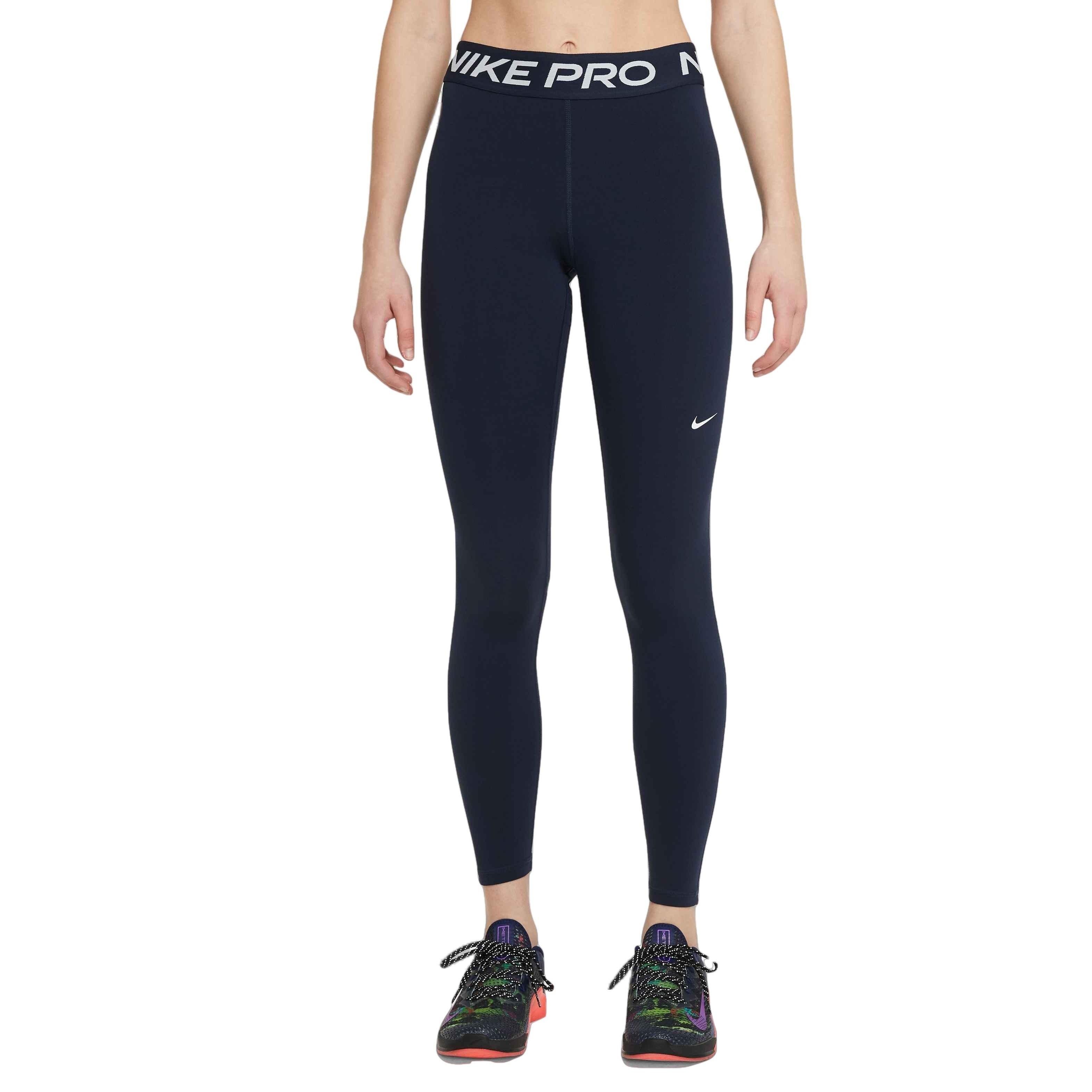 Nike Women's Pro 365 Mid-Rise Mesh-Paneled Leggings-Blue - BLUE Thumbnail View 1