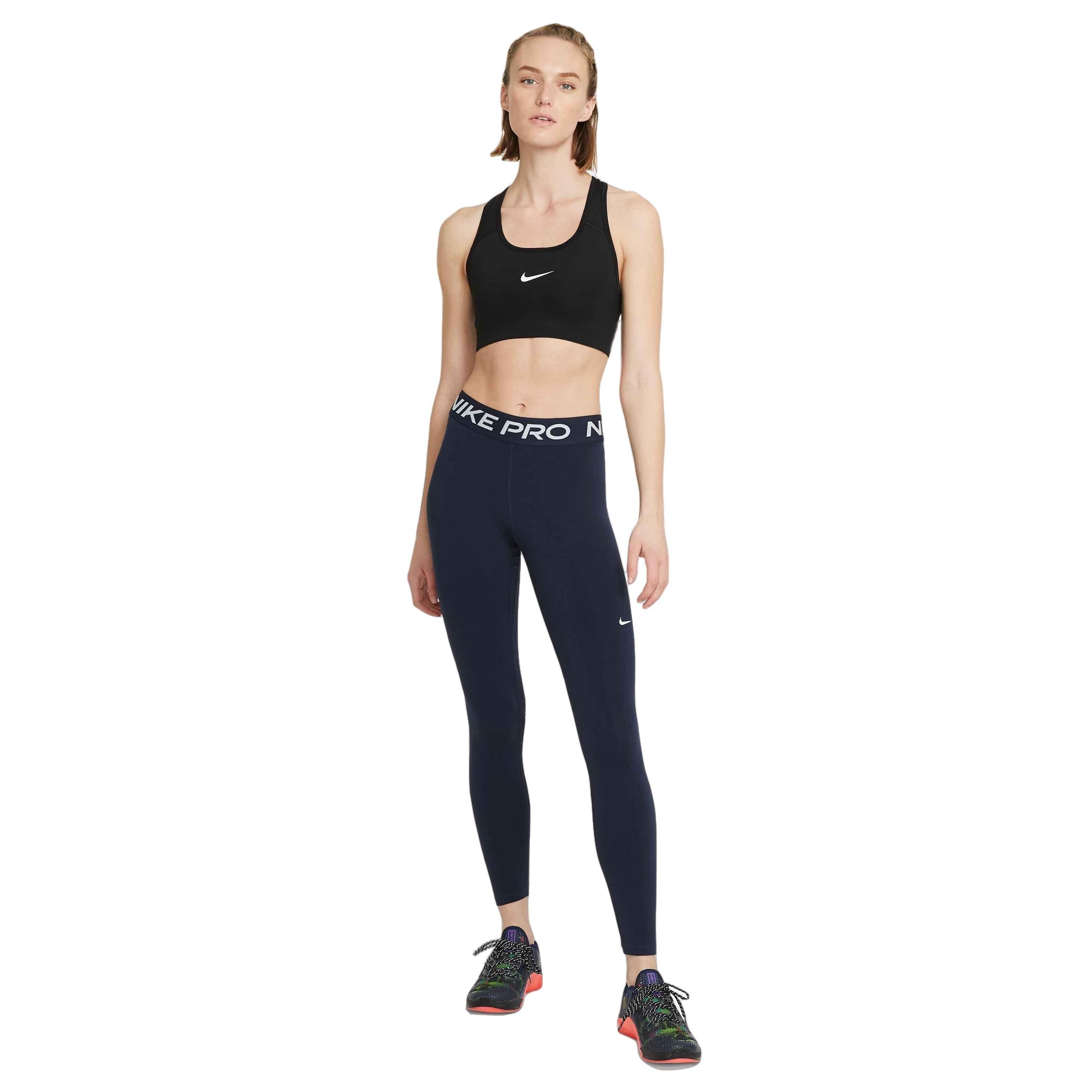 Nike Women's Pro 365 Mid-Rise Mesh-Paneled Leggings-Blue - BLUE Thumbnail View 5