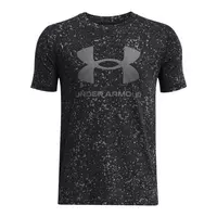 Under Armour Big Boys' Sportstyle Logo Printed Short Sleeve​ T-Shirt -Black/Grey - GREY/BLACK