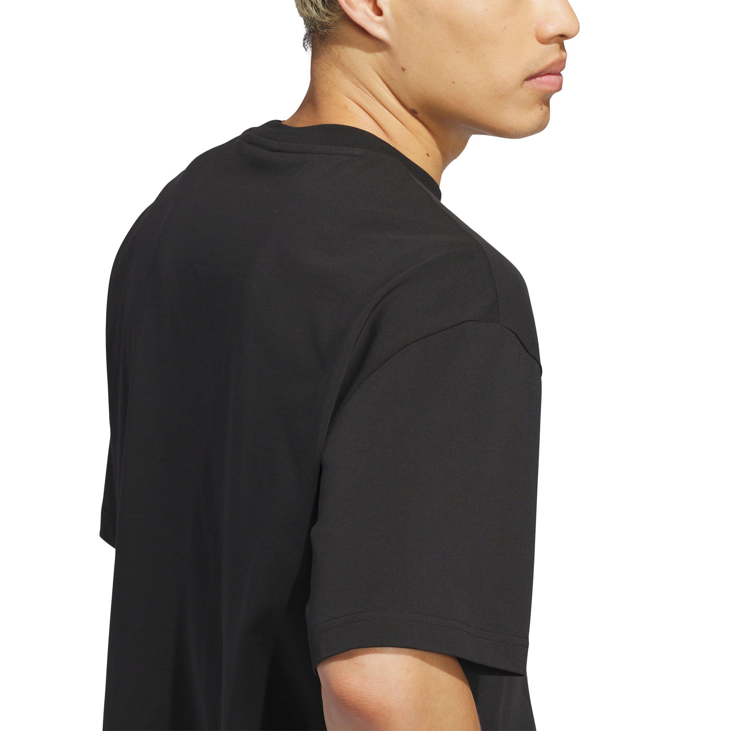 adidas Men's World Wide Hoops Global Basketball T-Shirt - Black - BLACK Thumbnail View 4