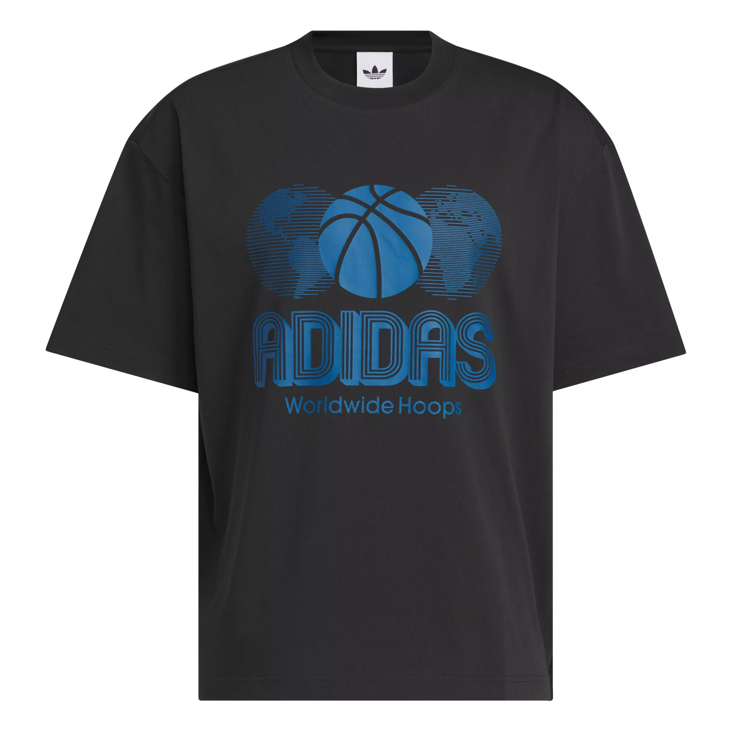 adidas Men's World Wide Hoops Global Basketball T-Shirt - Black - BLACK