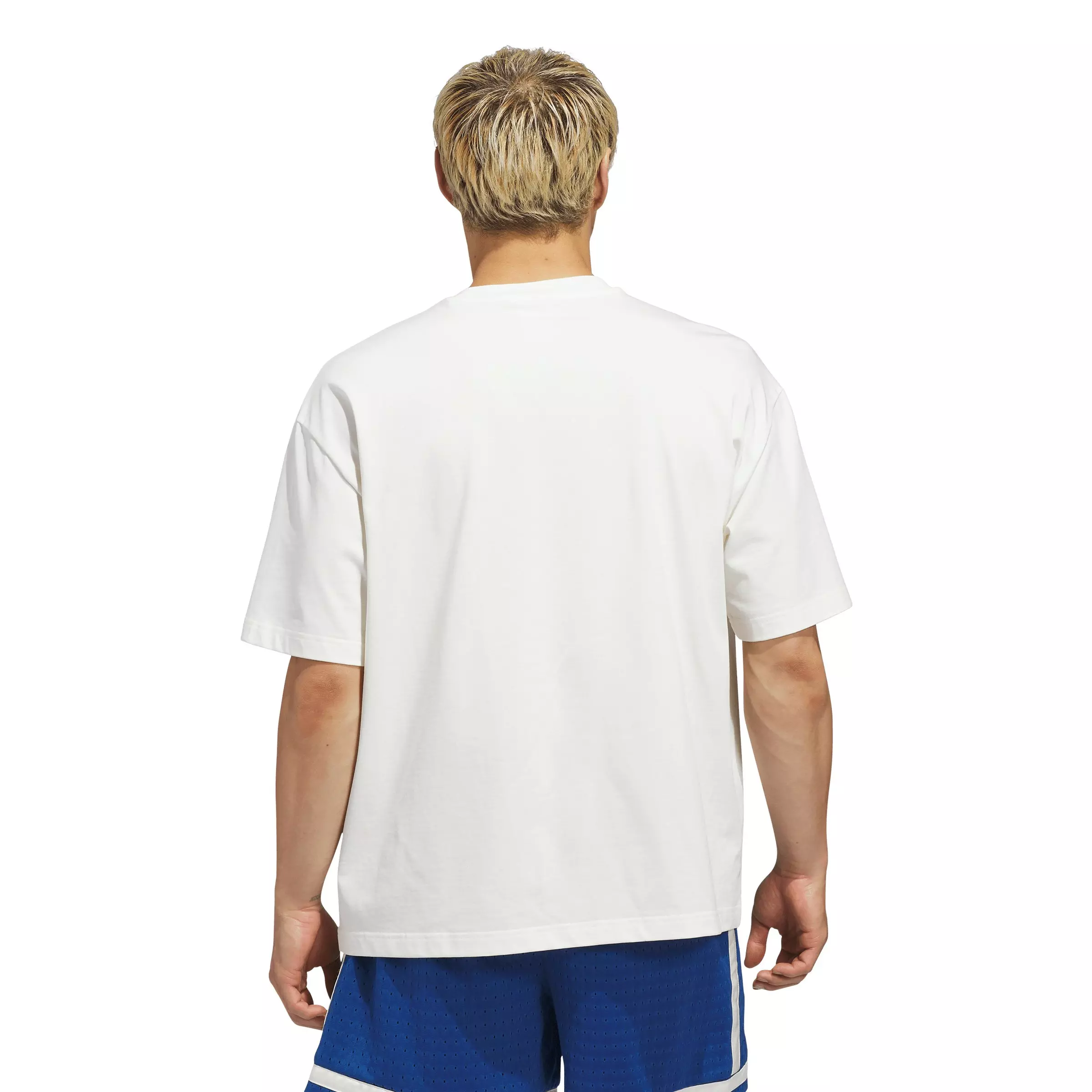 adidas Men's World Wide Hoops Global Basketball T-Shirt - Cream - CREAM