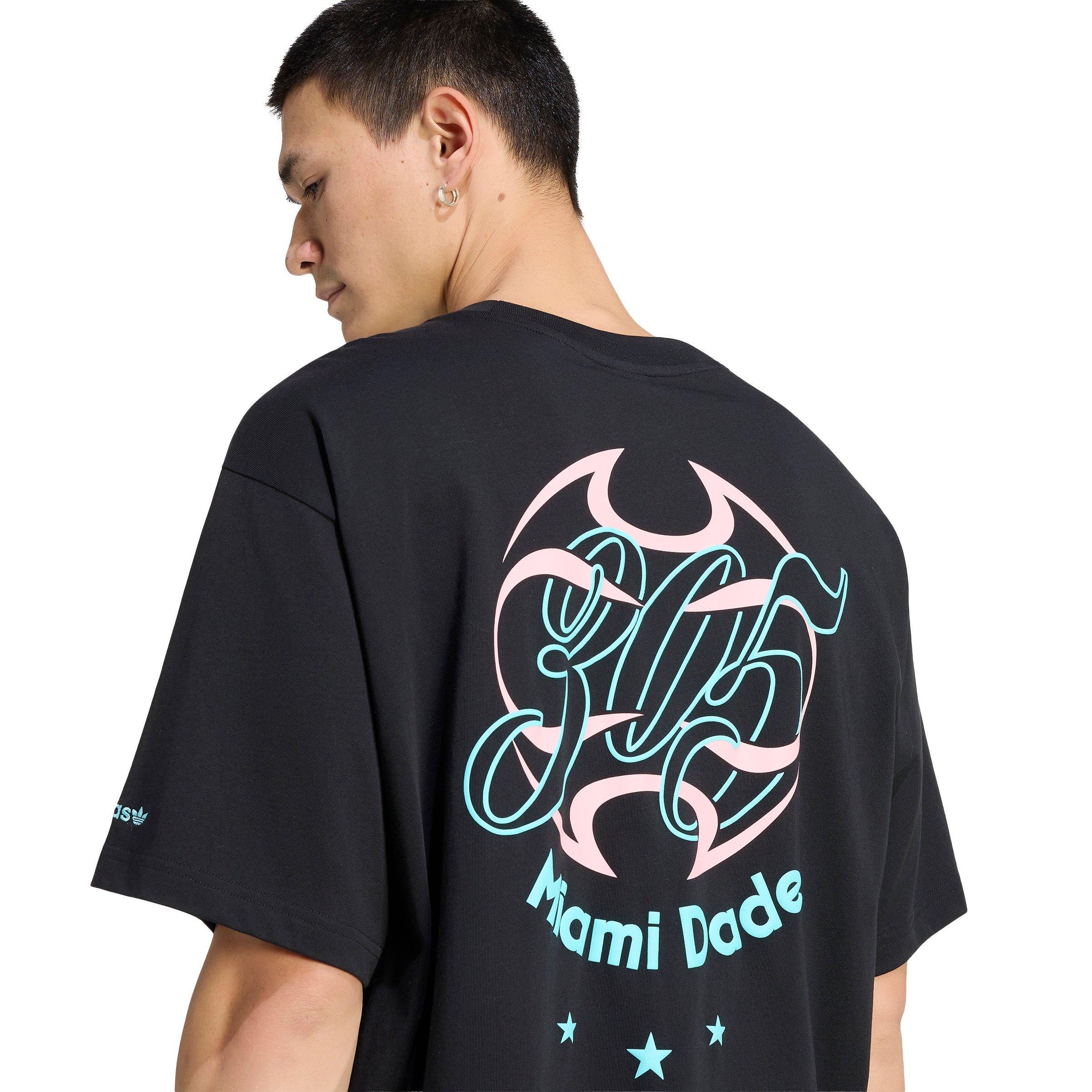 adidas Originals Men's FIFA World Cup 26&trade; Host City Miami T-Shirt - Black/Aqua - BLACK/AQUA Thumbnail View 4